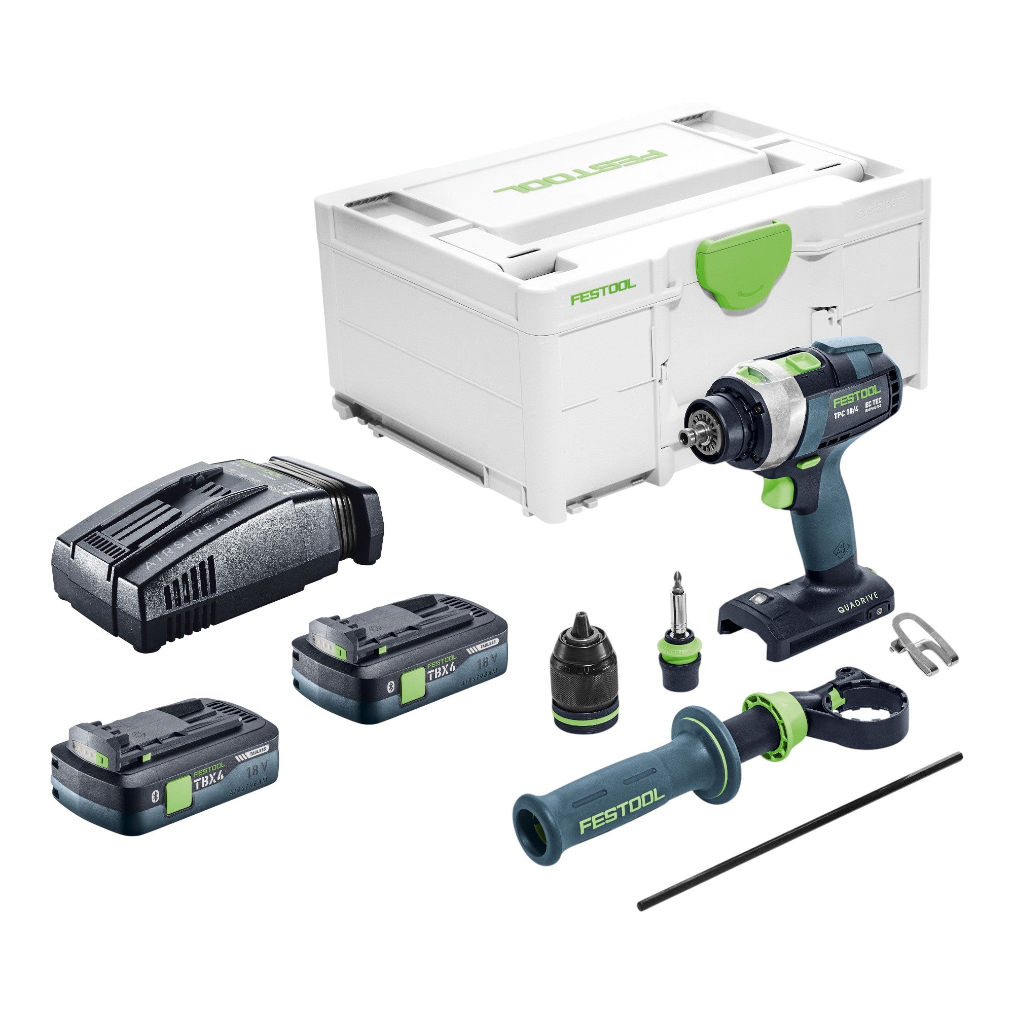 Festool TPC 18 4 Basic Akku Schlagbohrschrauber 18 V 75 Nm Brushless 2x Akku 4 0 Ah Schnellladegeraet Systainer 0 - toolbrothers