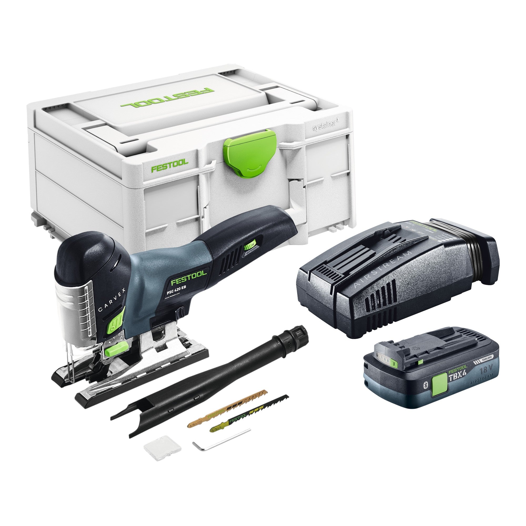 Festool PSC 420 EB Basic Akku Pendelstichsaege 18 V 120 mm Brushless 1x Akku 4 0 Ah Schnellladegeraet Systainer 0 - toolbrothers