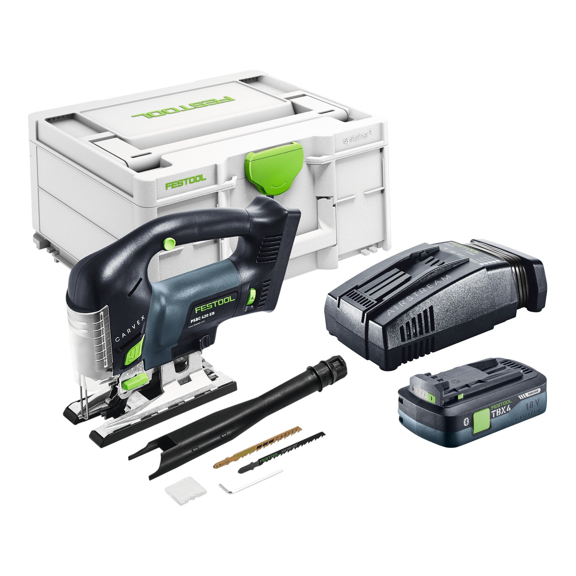 Festool PSBC 420 EB Basic Akku Pendelstichsaege 18 V 120 mm Brushless 1x Akku 4 0 Ah Schnellladegeraet Systainer 0 - toolbrothers