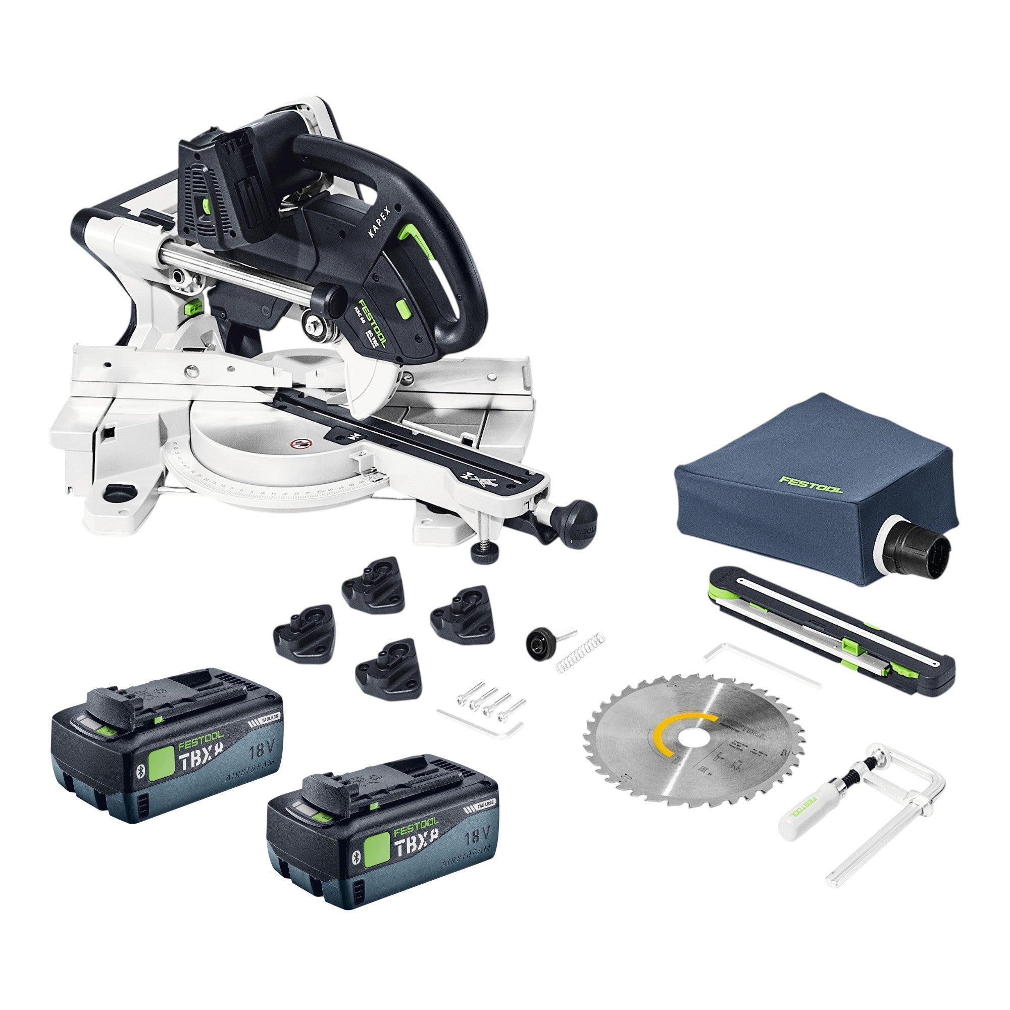 Festool KAPEX KSC 60 EB Basic Akku Kapp Zugsaege 18 V 36 V 216 mm Brushless 2x Akku 8 0 Ah ohne Ladegeraet 0 - toolbrothers