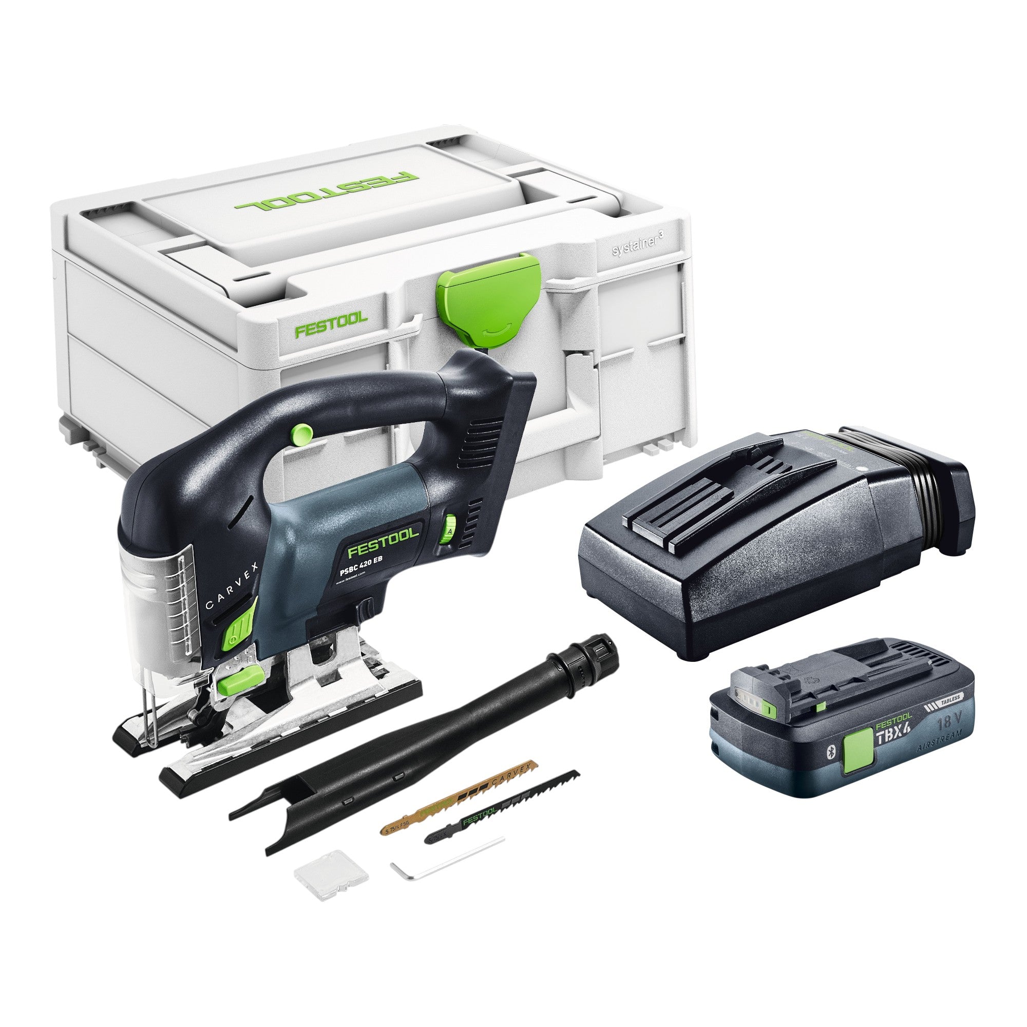 Festool PSBC 420 EB Basic Akku Pendelstichsaege 18 V 120 mm Brushless 1x Akku 4 0 Ah Ladegeraet Systainer 0 - toolbrothers