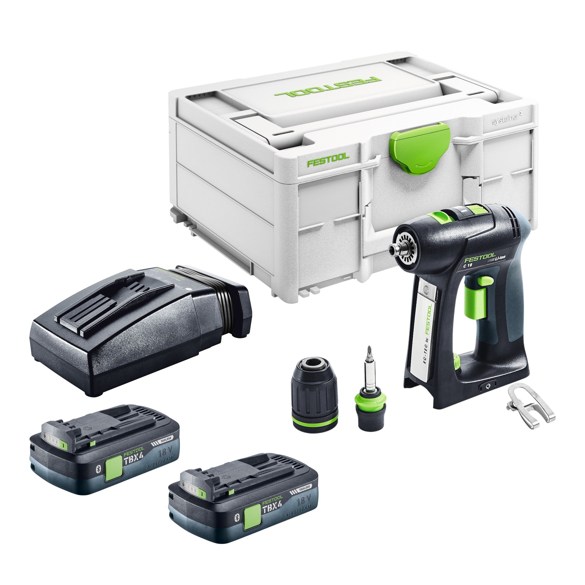 Festool C 18 Basic Akku Bohrschrauber 18 V 45 Nm Brushless 2x Akku 4 0 Ah Ladegeraet Systainer 0 - toolbrothers