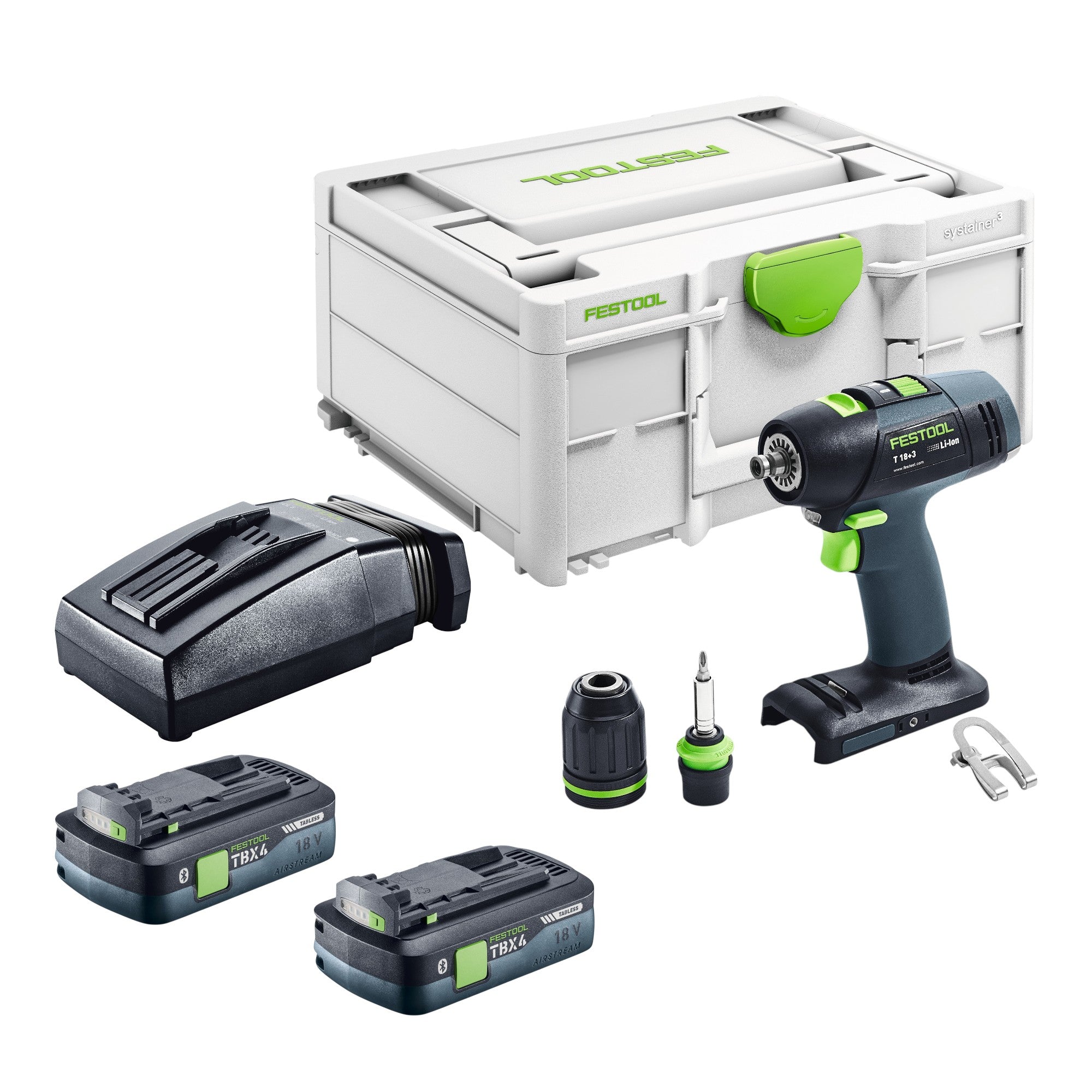 Festool T 18 3 Basic Akku Bohrschrauber 18 V 50 Nm Brushless 2x Akku 4 0 Ah Ladegeraet Systainer 0 - toolbrothers