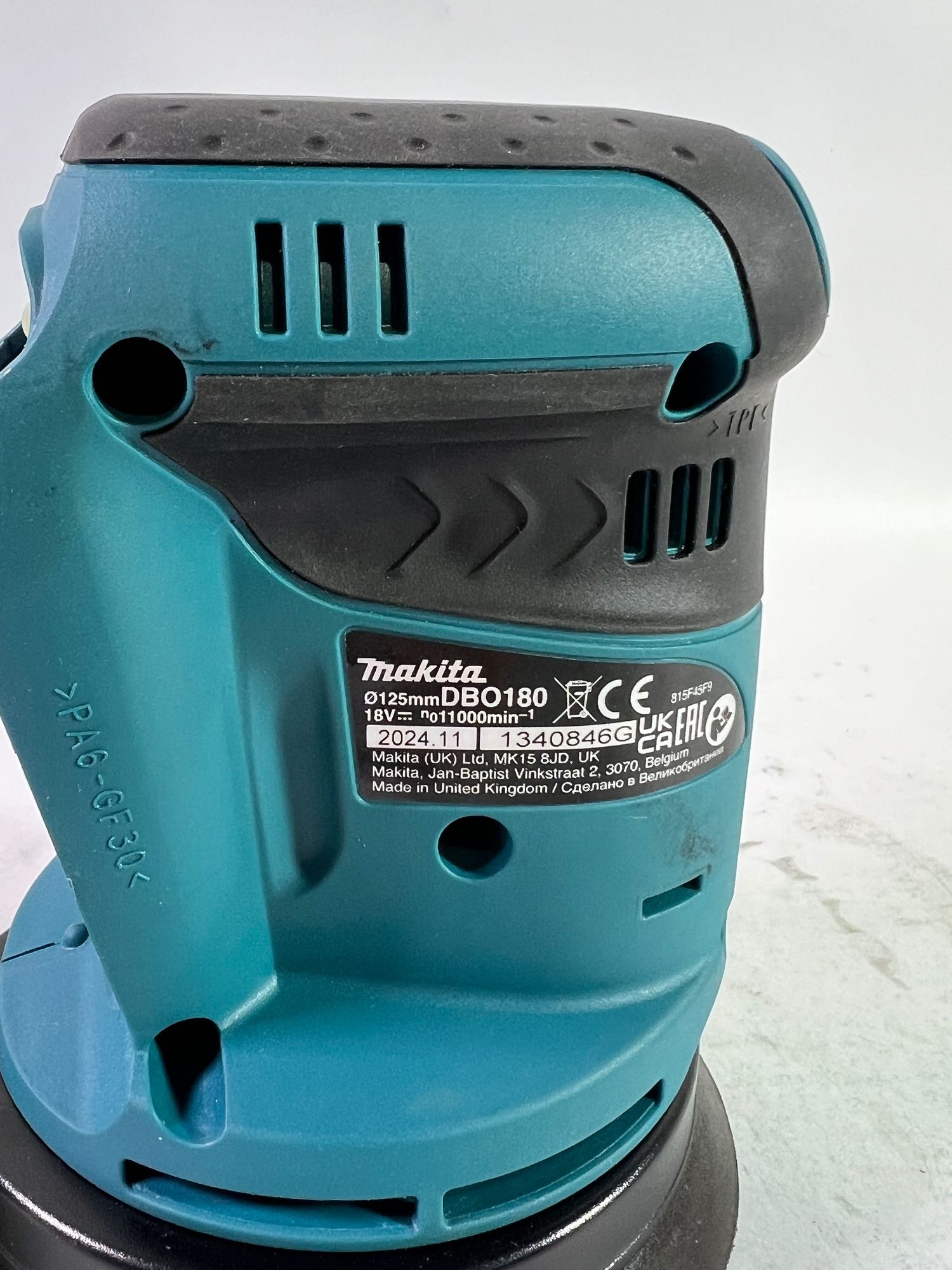 Makita DBO 180 Z Akku Exzenterschleifer 18 V 125 mm Solo ohne Akku ohne Ladegeraet Reparaturgeraet 3 - toolbrothers