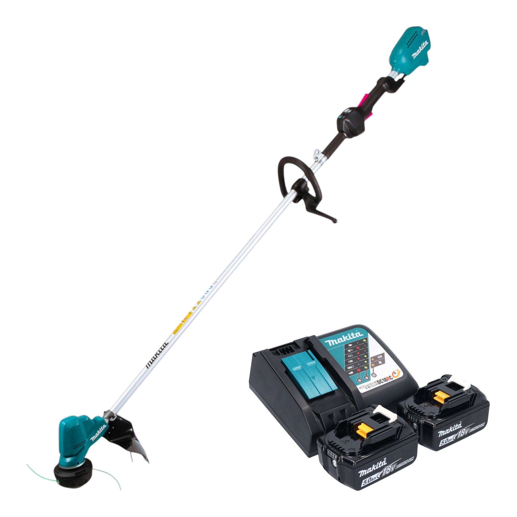 Makita DUR 190 LRT2X9 Akku Rasentrimmer 18 V 300 mm Brushless 2x Akku 5 0 Ah Ladegeraet 0 - toolbrothers