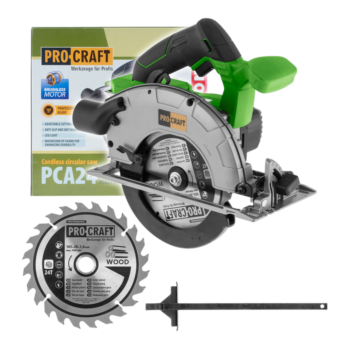 Sega circolare a batteria Procraft PCA24bb 20 V 165 mm Brushless Solo - senza batteria, senza caricabatterie