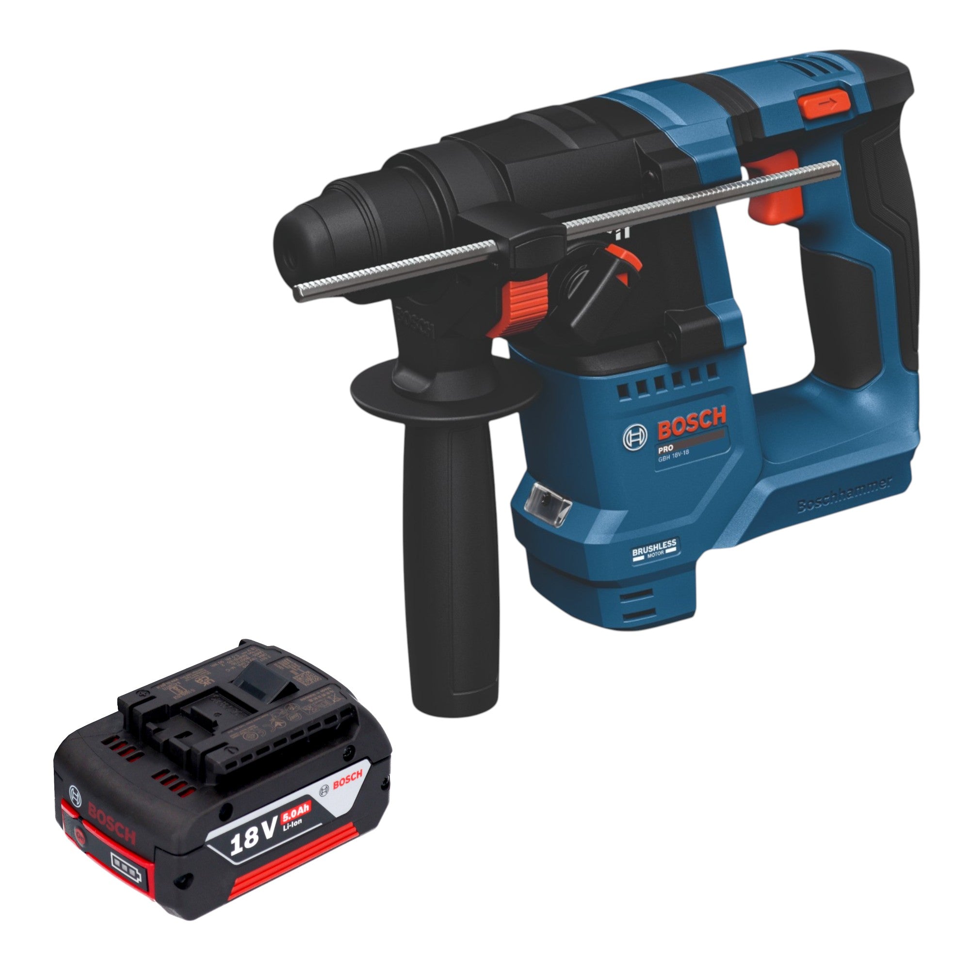 Bosch GBH 18V 18 Professional Akku Bohrhammer 18 V 1 5 J SDS plus Brushless 1x Akku 5 0 Ah ohne Ladegeraet 0 - toolbrothers