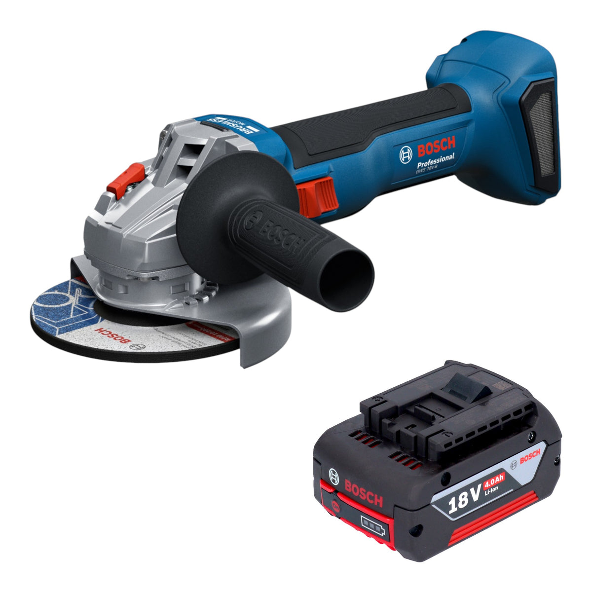 Smerigliatrice angolare a batteria Bosch GWS 18V-8 Professional 18 V 125 mm Brushless + 1x batteria 4,0 Ah - senza caricabatterie