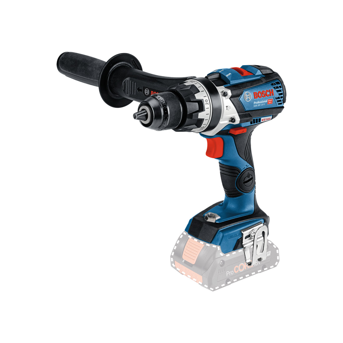 Bosch GSB 18V-110 C Professional Avvitatore a percussione a batteria 18 V 110 Nm ( 0615A500E0 ) Brushless + 2 batterie da 5,0 Ah + caricabatterie + set di 35 inserti + L-Boxx