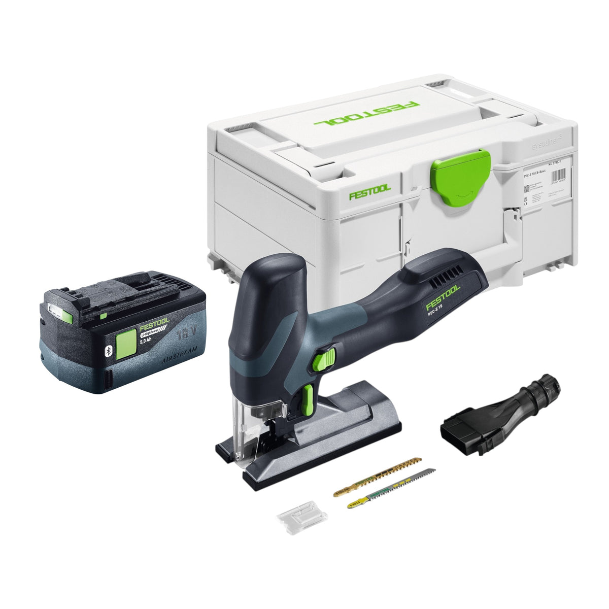 Festool PSC-E 18 EB-Basic Seghetto alternativo a batteria 18 V 40 mm + 1x batteria 5,0 Ah + Systainer - senza caricabatterie
