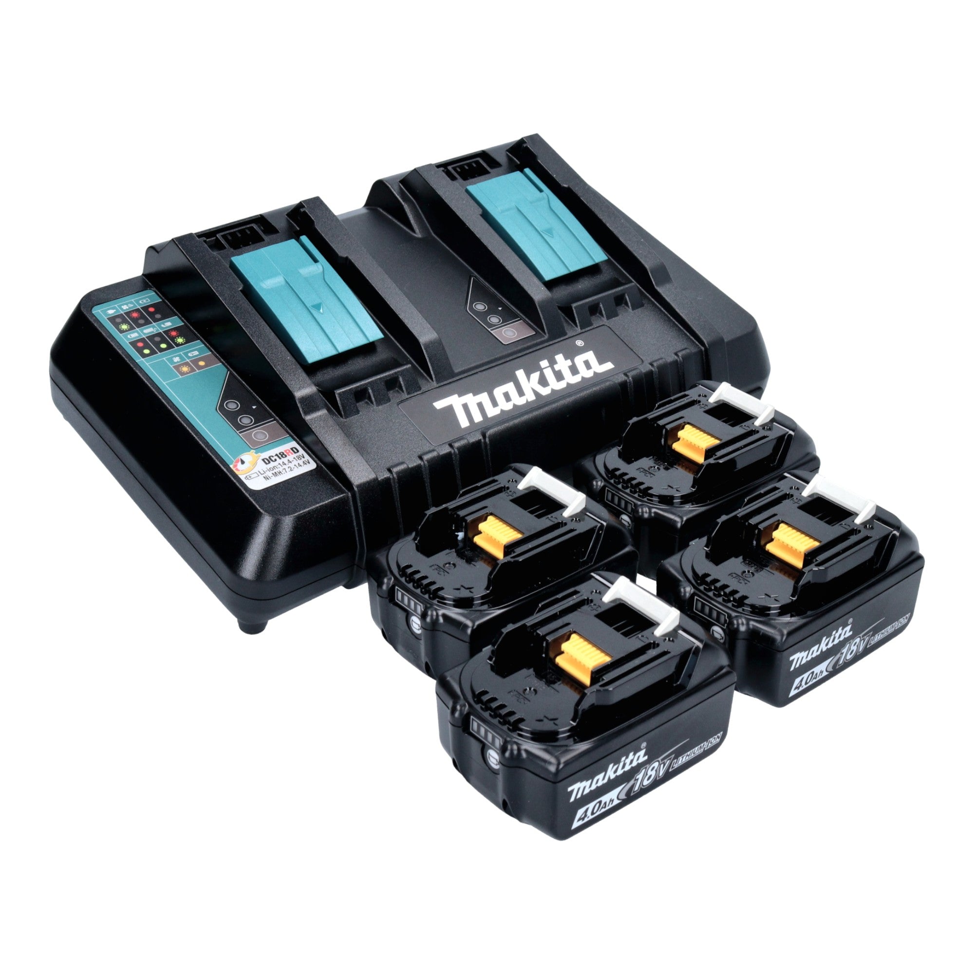Makita DLM 466 PM4 Akku Rasenmaeher 36 V 2x 18 V 46 cm Brushless 4x Akku 4 0 Ah Ladegeraet 3 - toolbrothers