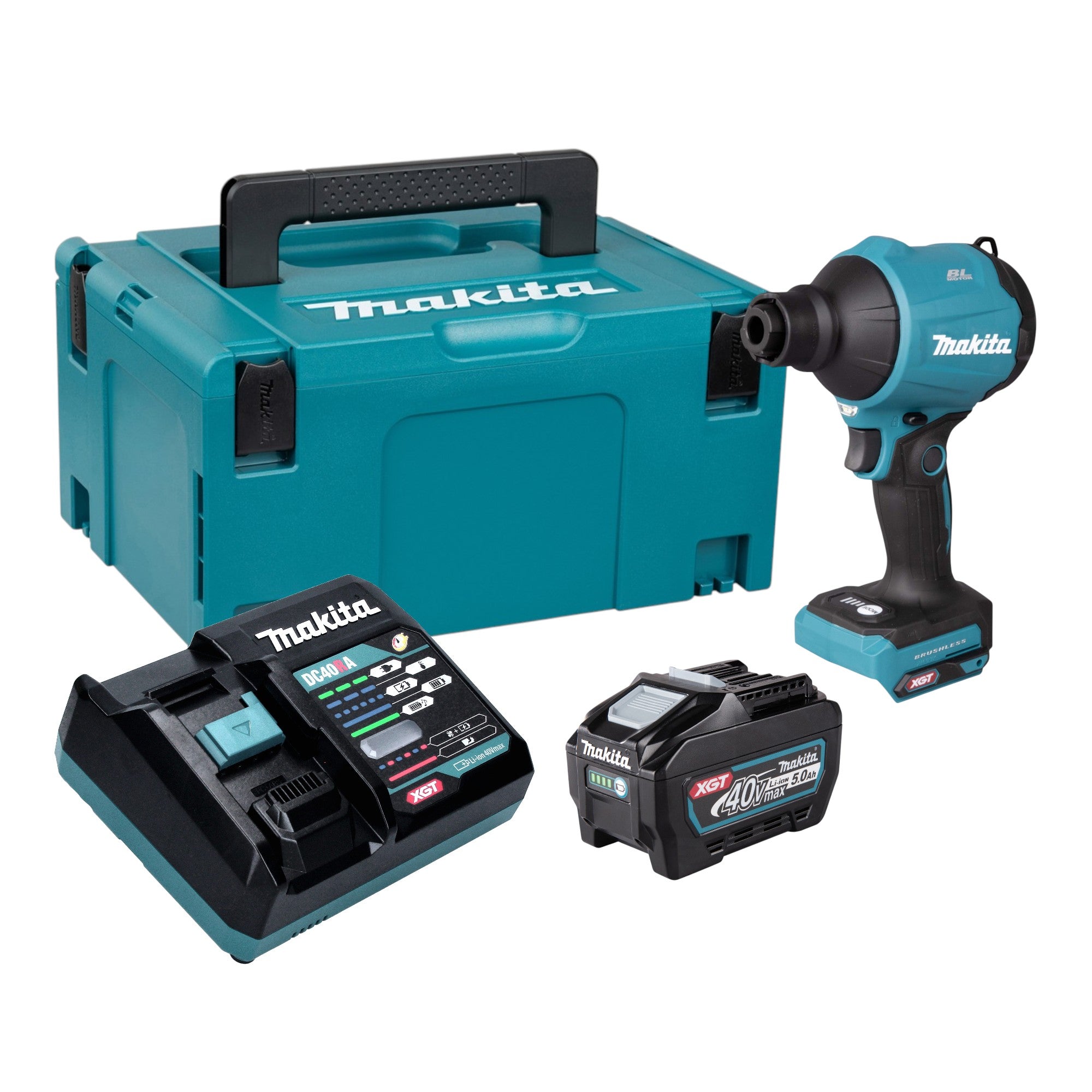 Makita AS 001 GT101 Akku Geblaese 40 V max Brushless 1x Akku 5 0 Ah Ladegeraet Makpac 0 - toolbrothers