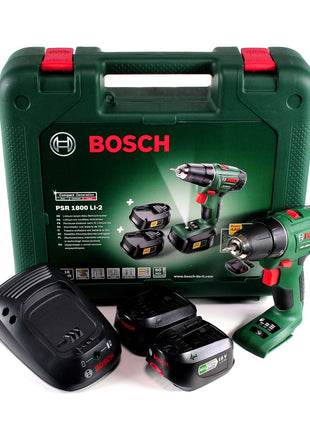 Bosch PSR 1800 Li-2 Akku Bohrschrauber 38Nm18V ( 06039A3101 ) + 2x Akku 1,5 Ah + Ladegerät + Koffer - Toolbrothers