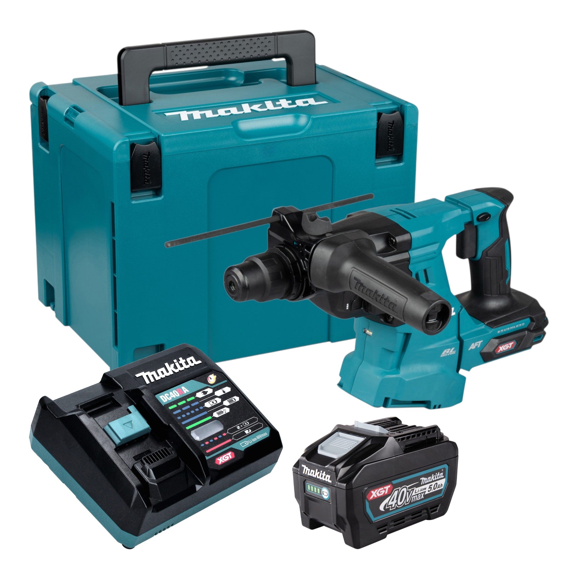 Makita HR 011 GT101 Akku Kombihammer 40 V max 3 3 J SDS plus Brushless 1x Akku 5 0 Ah Ladegeraet Makpac 0 - toolbrothers