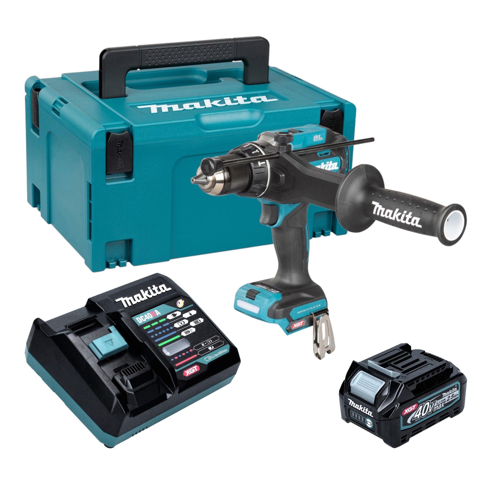 Makita HP 003 GD101 Akku Schlagbohrschrauber 40 V max 180 Nm Brushless 1x Akku 2 5 Ah Ladegeraet Makpac 0 - toolbrothers