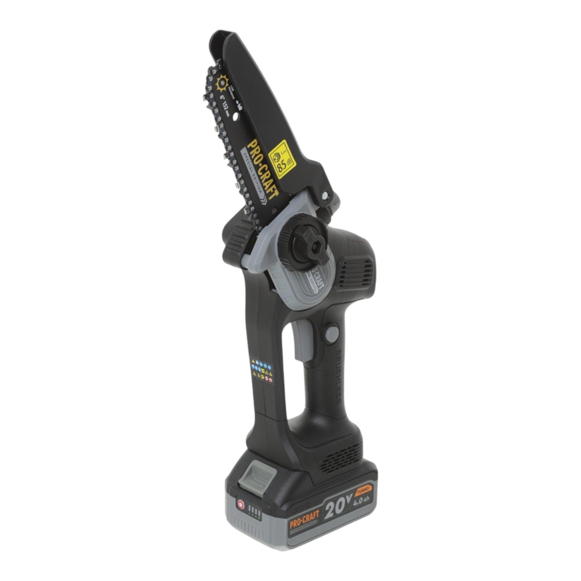 Procraft CCS20 Akku Mini Astsaege Kettensaege 20 V 152 mm Brushless Black Edition 1x Akku 4 0 Ah Ladegeraet Koffer 1 - toolbrothers