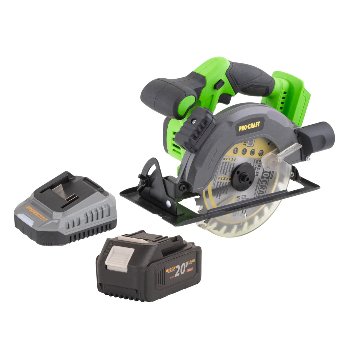 Sega circolare a batteria Procraft PCA28bb 20 V 165 mm Brushless + 1x batteria 4,0 Ah + caricabatterie