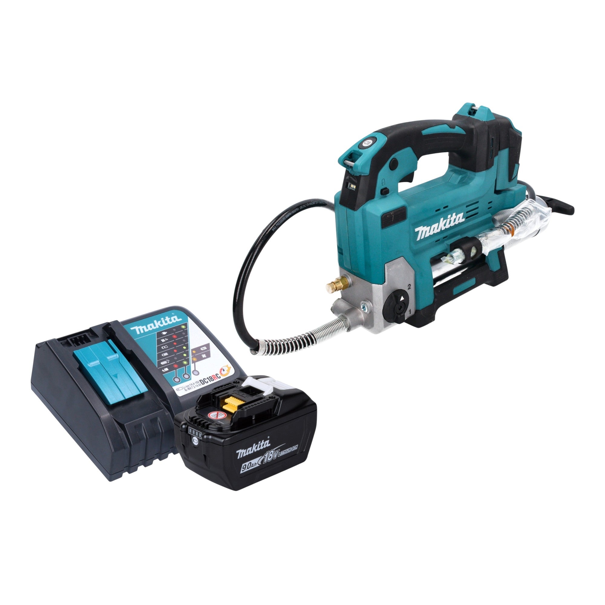 Makita DGP 180 Z Akku Fettpresse 18 V 690 bar 1x Akku 9 0 Ah Ladegeraet 0 - toolbrothers