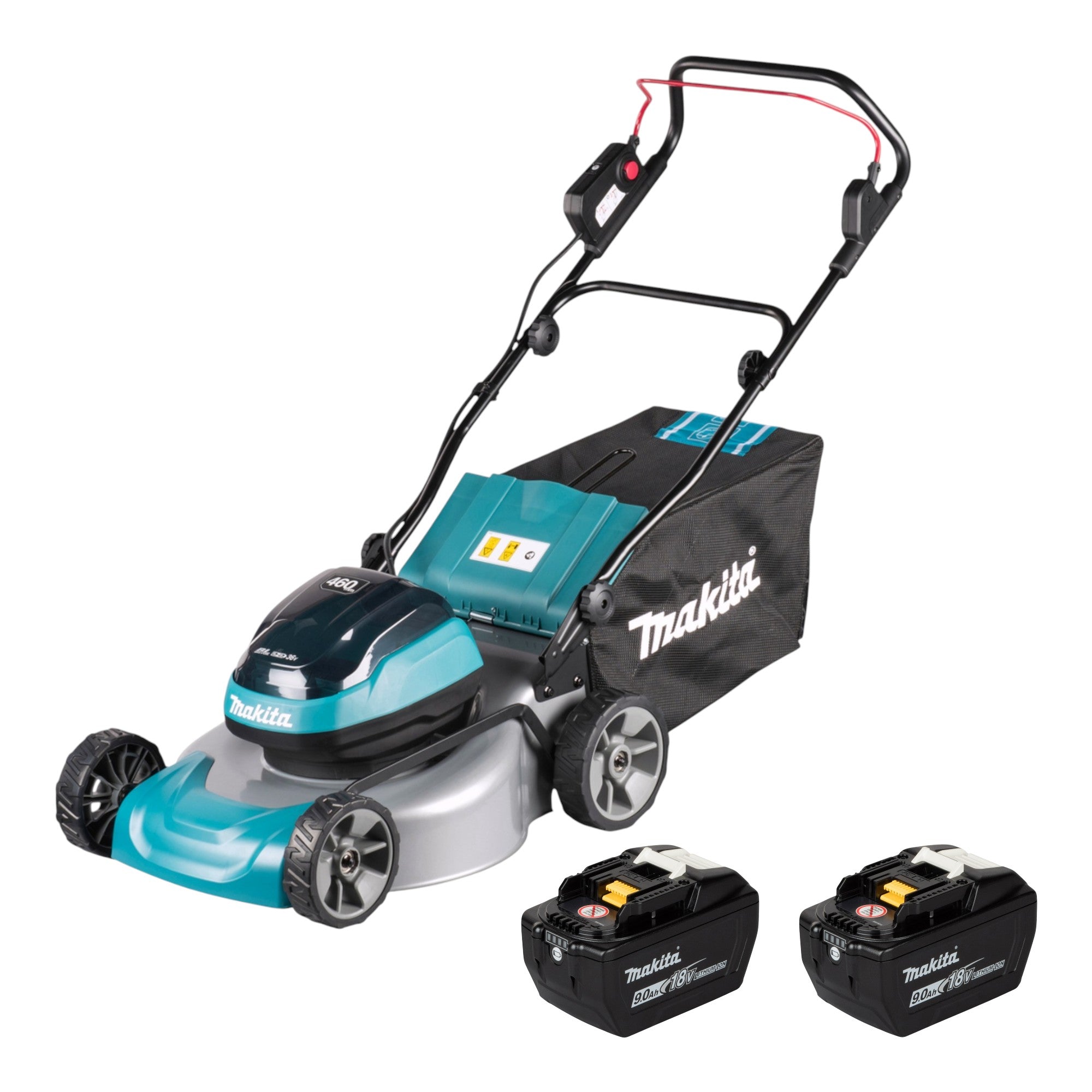Makita DLM 466 Z Akku Rasenmaeher 36 V 2x 18 V 46 cm Brushless 2x Akku 9 0 Ah ohne Ladegeraet 0 - toolbrothers