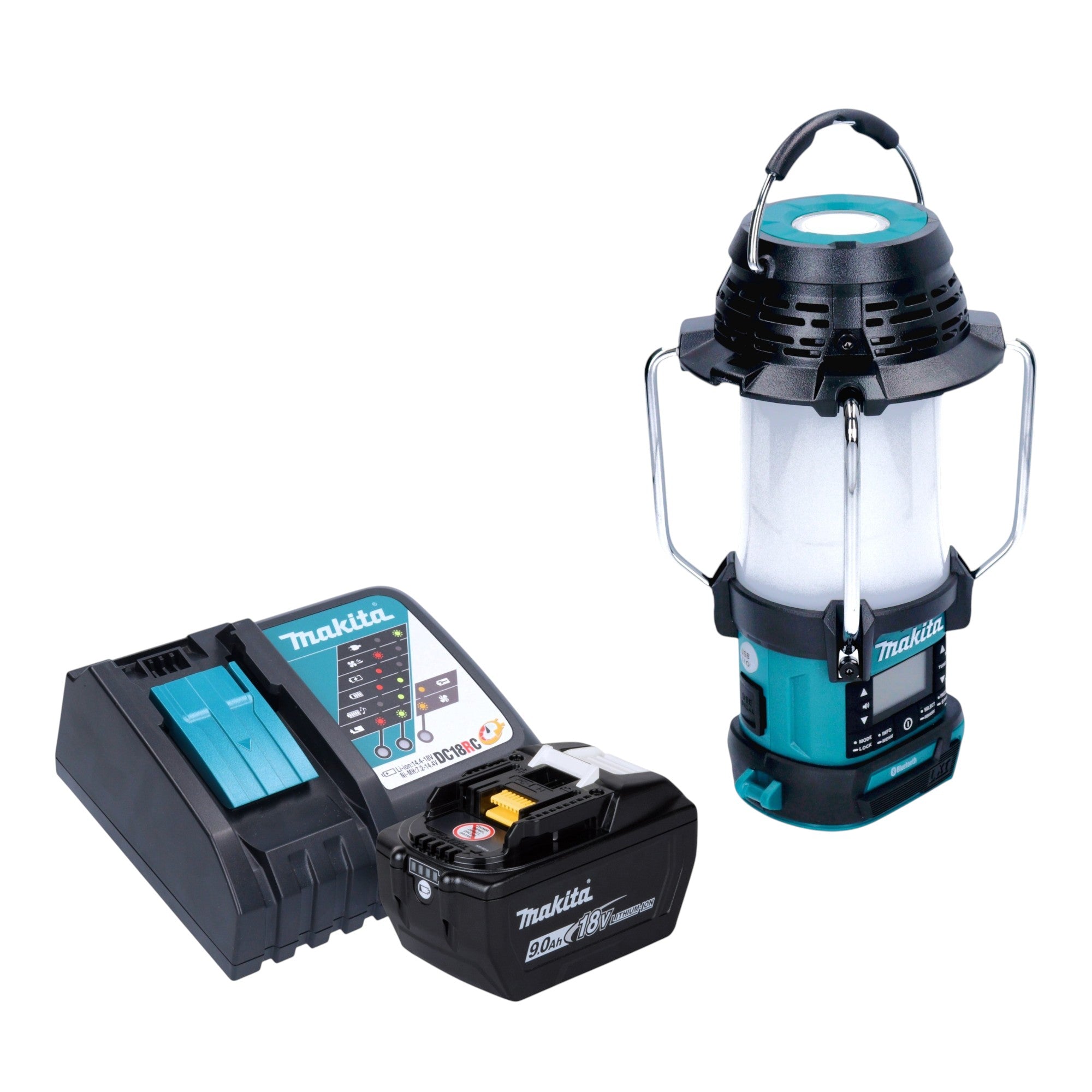 Makita DMR 056 Akku Radio 18 V FM DAB mit Laterne 360 Taschenlampe IP65 1x Akku 9 0 Ah Ladegeraet 0 - toolbrothers