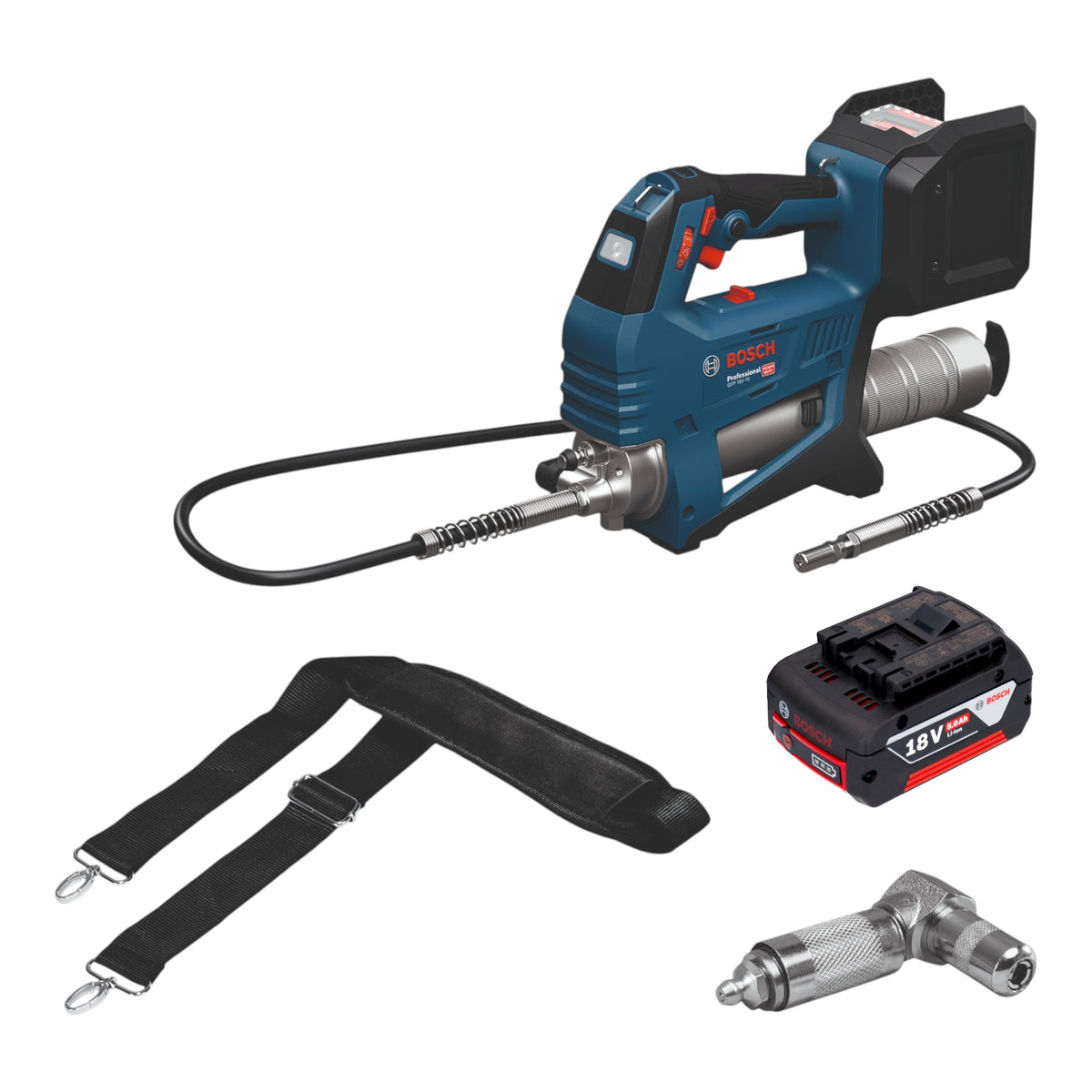 Pompa per grasso a batteria Bosch GFP 18V-10 18 V 10000 psi + 1x batteria 5,0 Ah - senza caricabatterie
