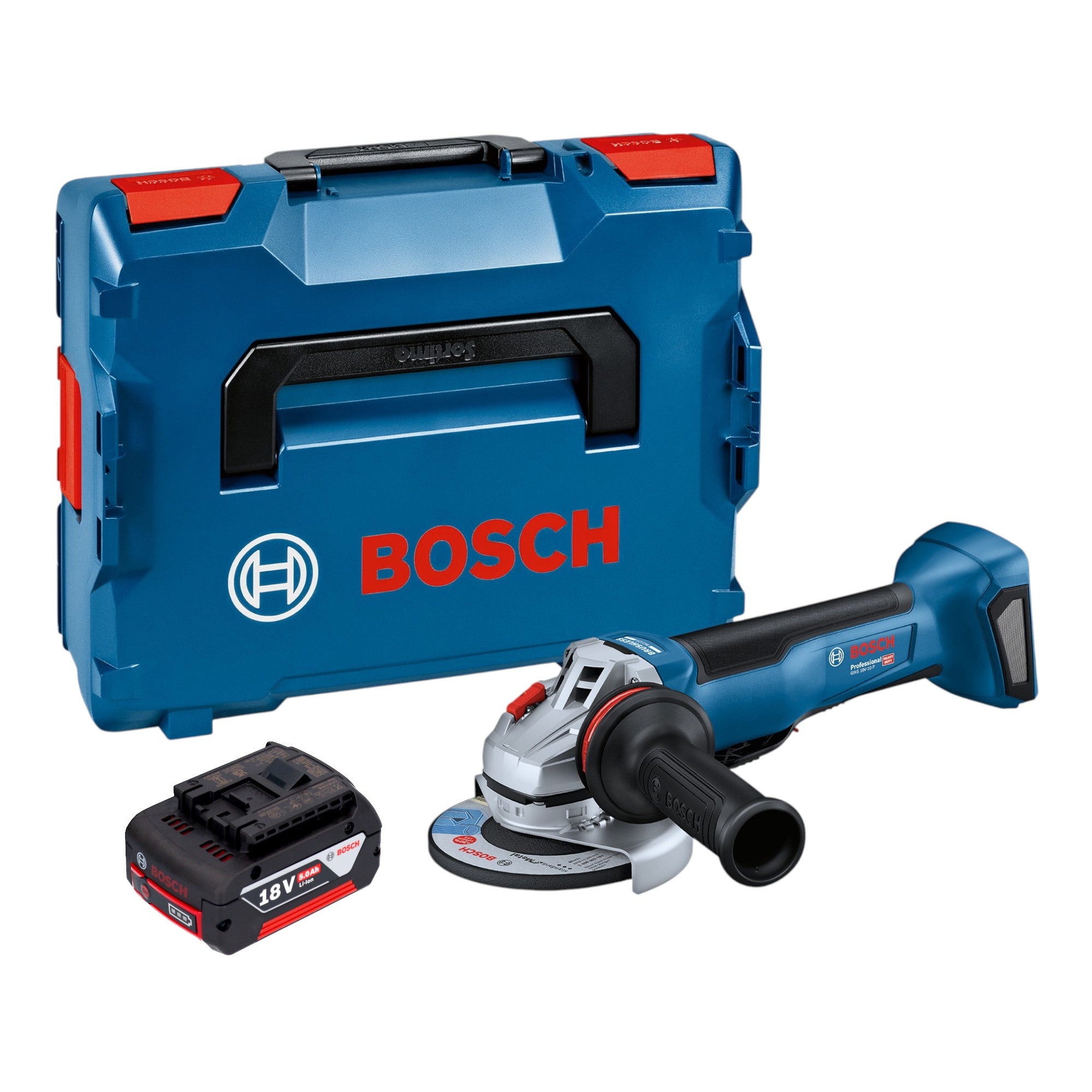 Bosch GWS 18V 10 P Professional Akku Winkelschleifer 18 V 125 mm Brushless 1x Akku 5 0 Ah L Boxx ohne Ladegeraet 0 - toolbrothers