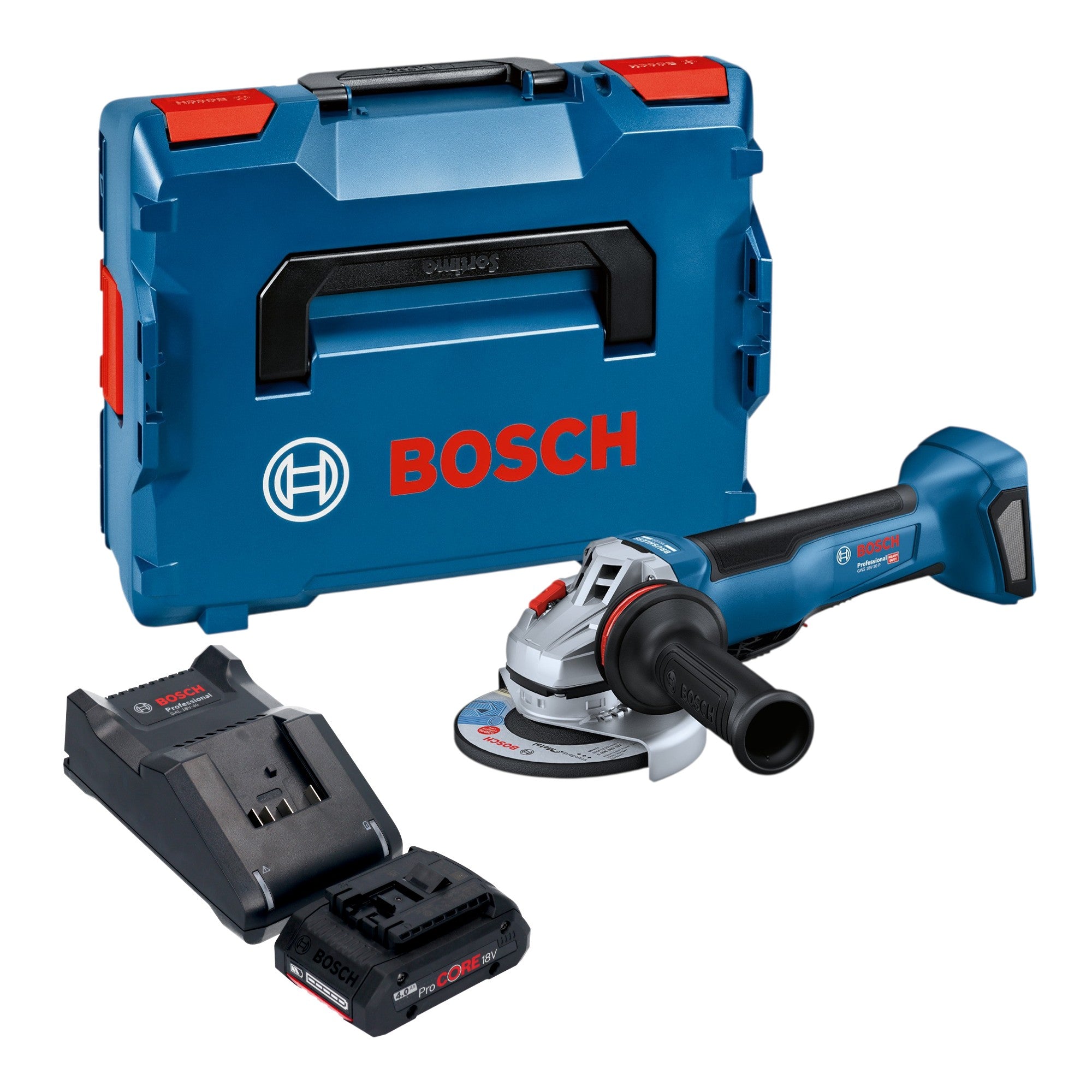 Bosch GWS 18V 10 P Professional Akku Winkelschleifer 18 V 125 mm Brushless 1x ProCORE Akku 4 0 Ah Ladegeraet L Boxx 0 - toolbrothers