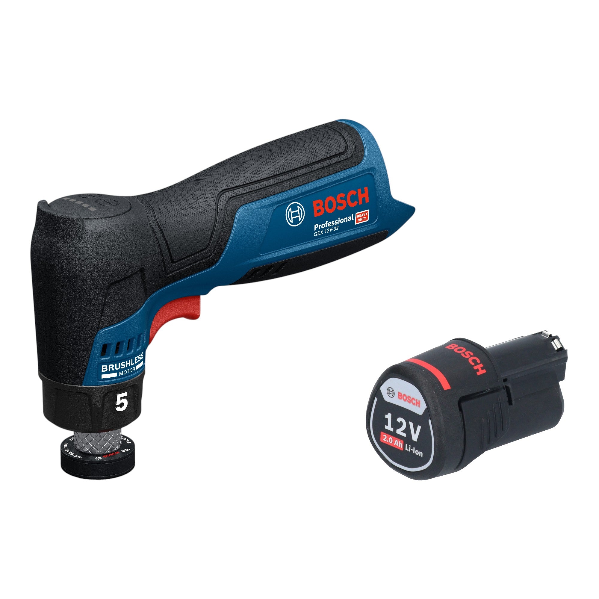 Bosch GEX 12V 32 Akku Exzenterschleifer 12 V 32 mm Brushless 1x Akku 2 0 Ah ohne Ladegeraet 0 - toolbrothers