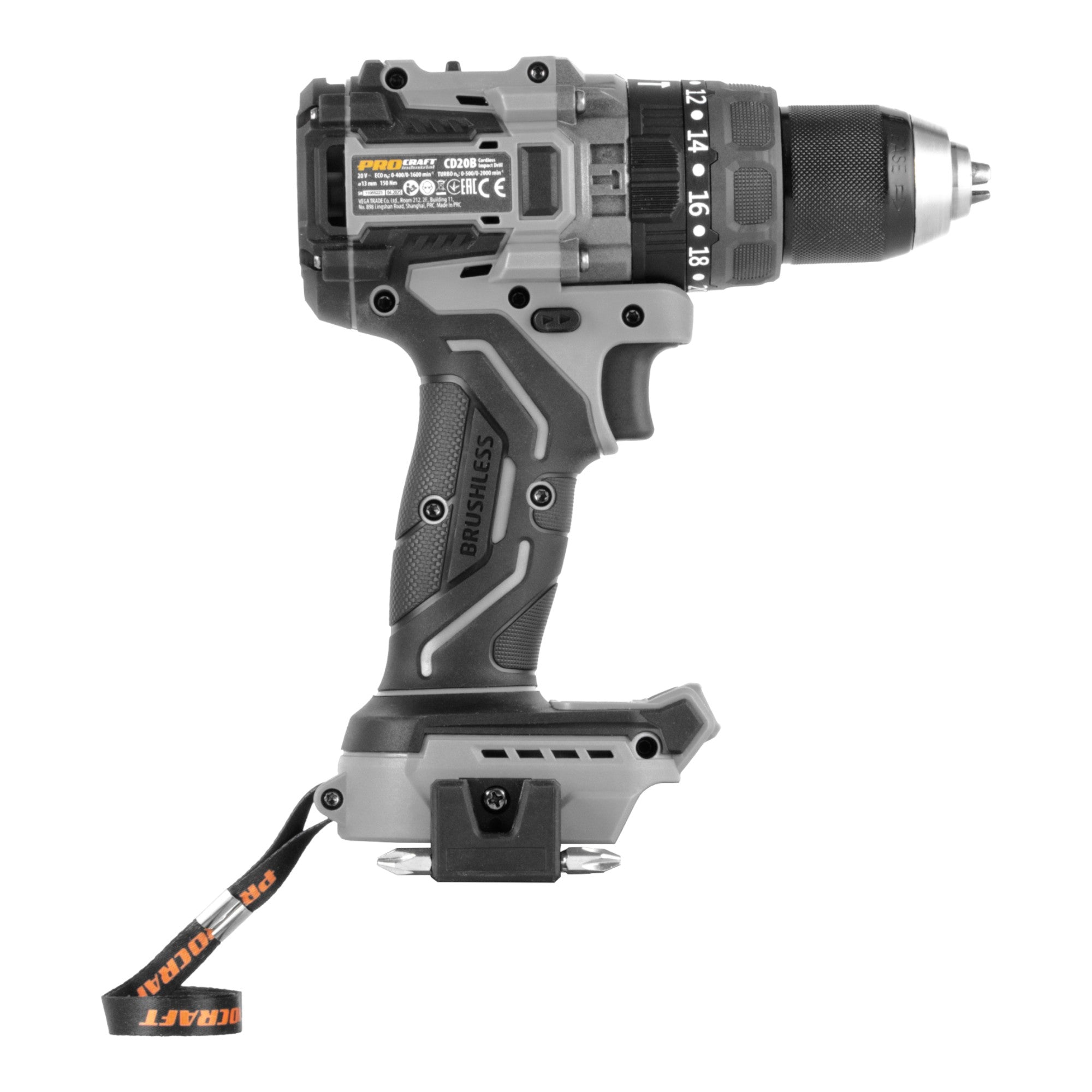 Procraft Industrial CD20B BB Akku Schlagbohrschrauber 20 V 150 Nm Brushless 1x Akku 2 0 Ah ohne Ladegeraet 3 - toolbrothers