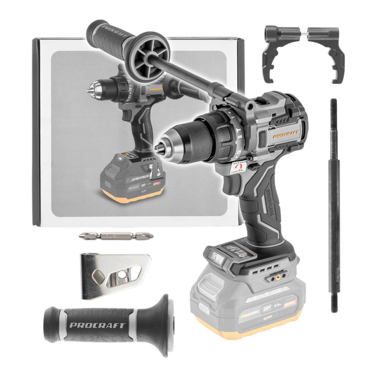 ProCraft Industrial CD20C-BB Avvitatore a percussione a batteria 20 V 120 Nm Brushless Solo - senza batteria, senza caricabatterie