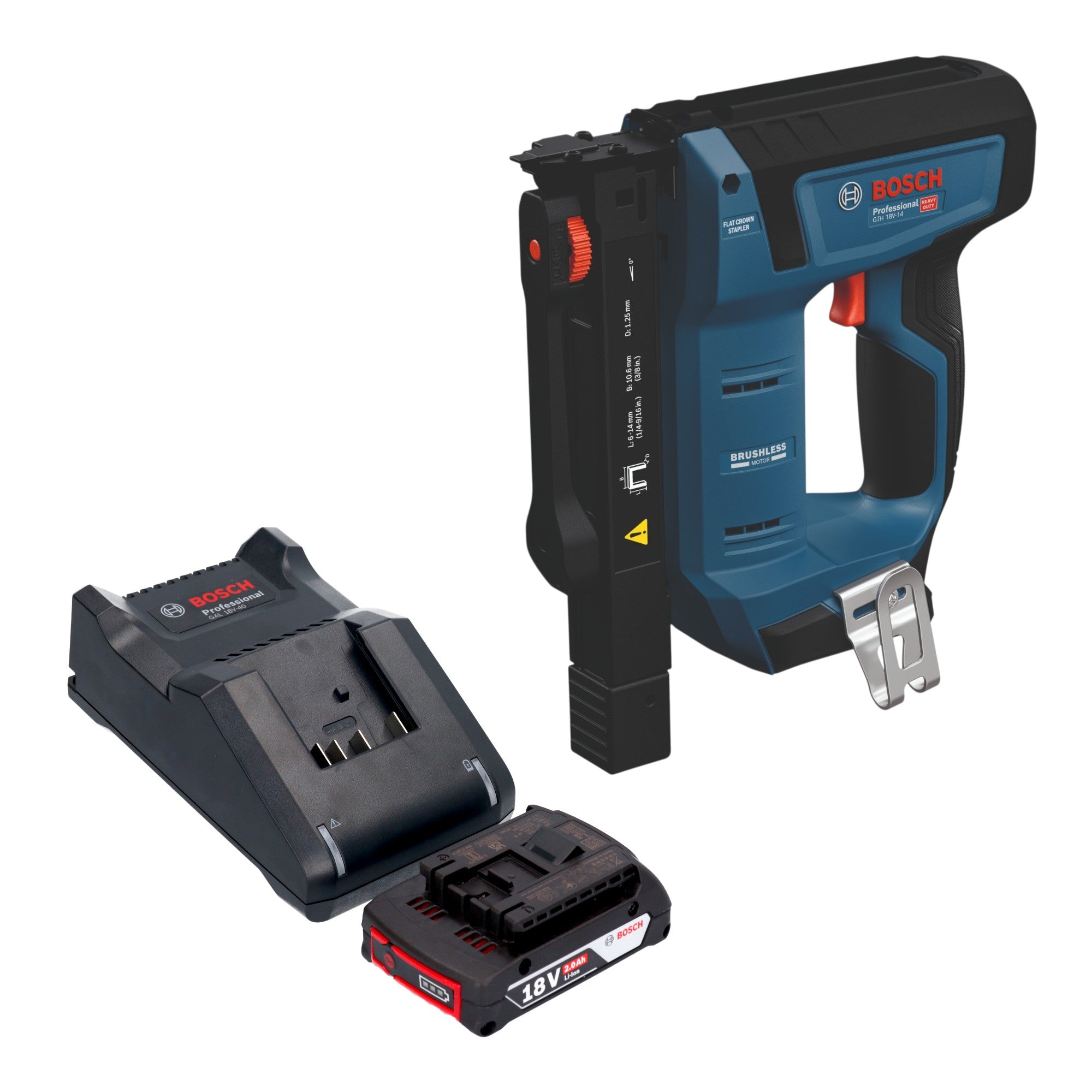 Bosch GTH 18V 14 Akku Holzklammerer 18 V 10 6 x 6 14 mm Brushless 1x Akku 2 0 Ah Ladegeraet 0 - toolbrothers
