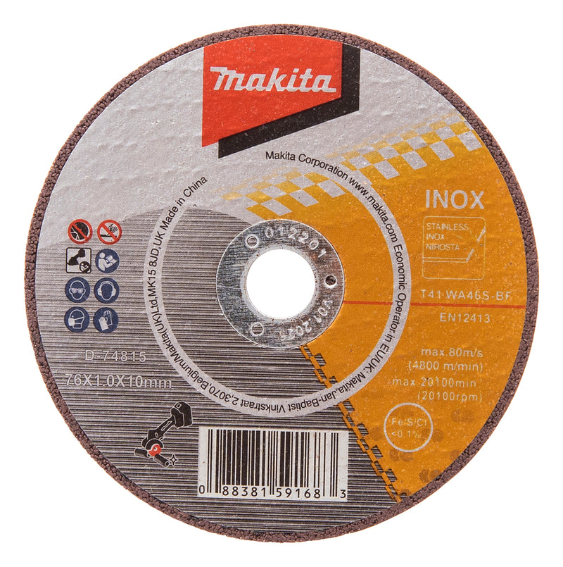 Makita Trennscheibe INOX 76x1 0x10mm 5Stk D 74815 5 0 - toolbrothers