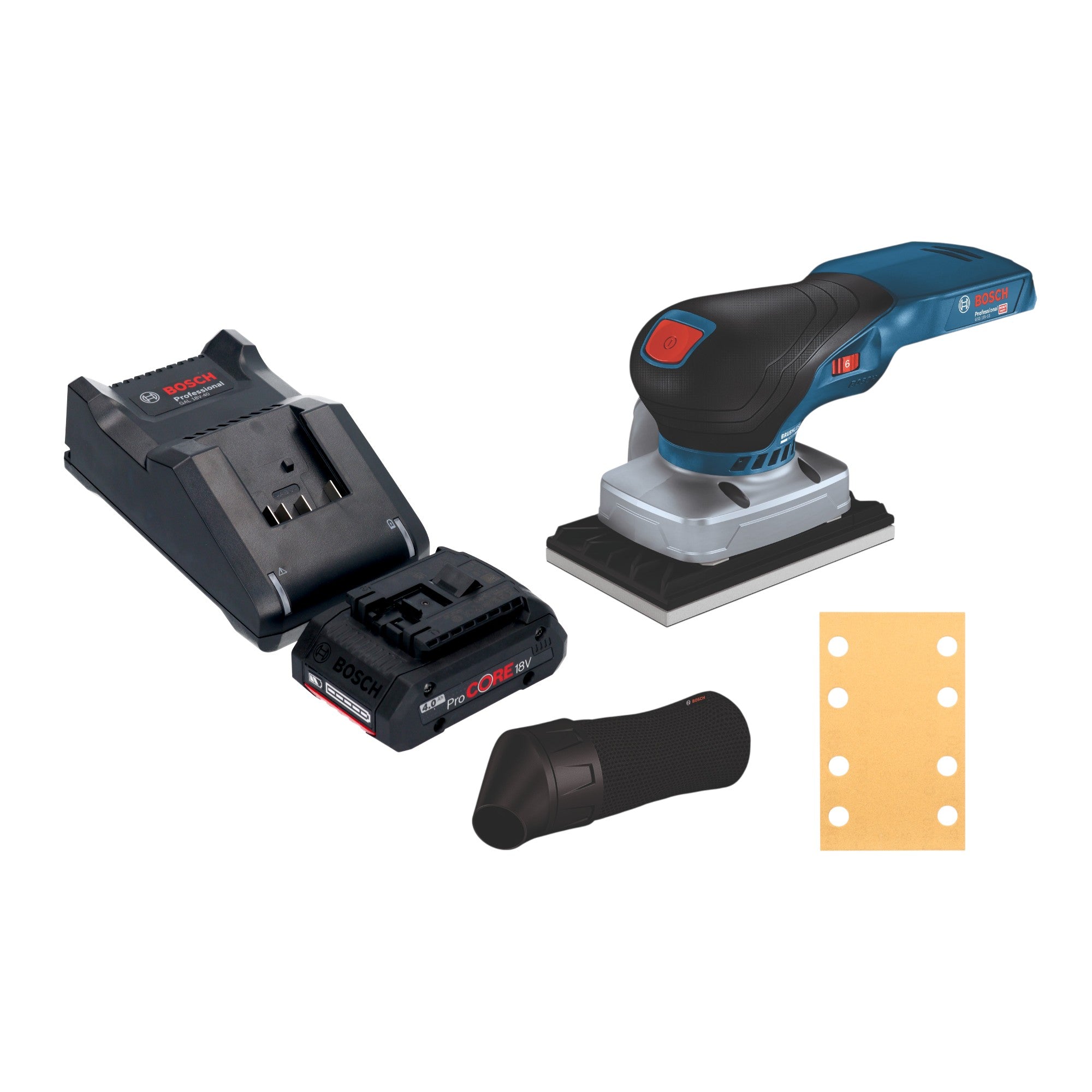 Bosch GSS 18V 13 Professional Akku Schwingschleifer 18 V 100 x 110 mm 1x ProCORE Akku 4 0 Ah Ladegeraet 0 - toolbrothers