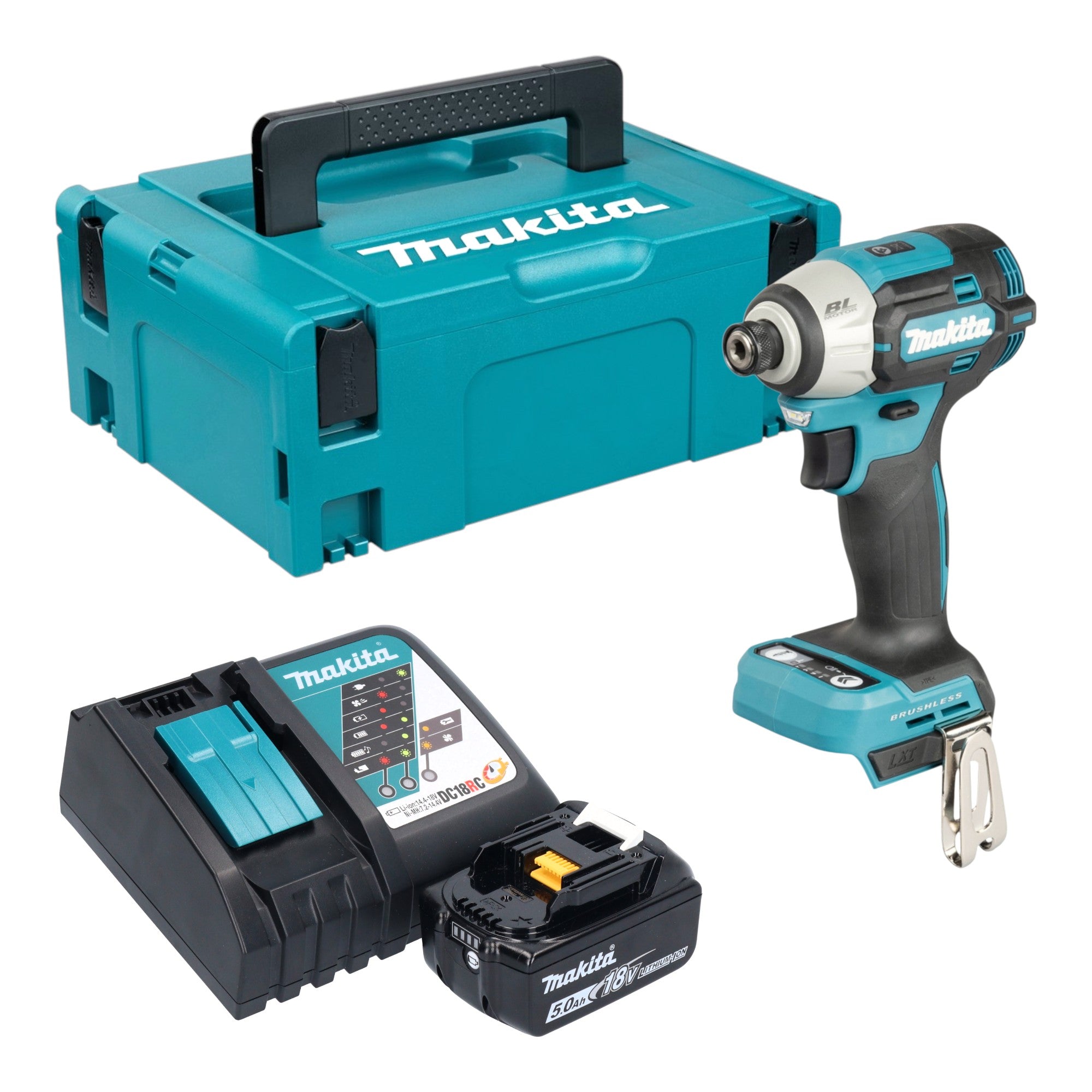 Makita DTD 201 RT1J Akku Schlagschrauber 18 V 210 Nm Brushless 1x Akku 5 0 Ah Ladegeraet Makpac 0 - toolbrothers
