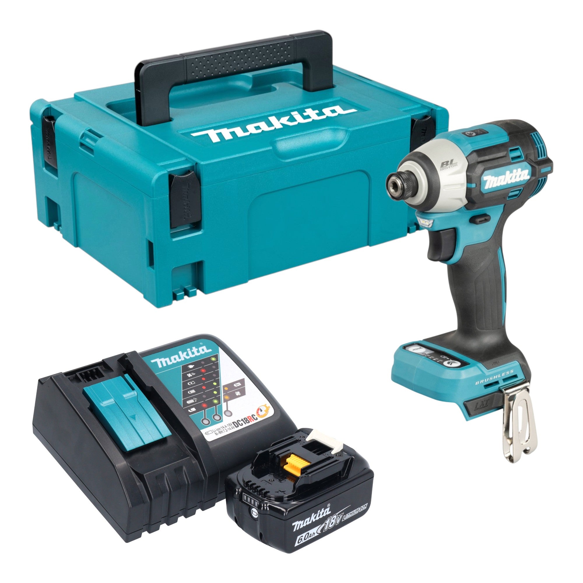 Makita DTD 201 RG1J Akku Schlagschrauber 18 V 210 Nm Brushless 1x Akku 6 0 Ah Ladegeraet Makpac 0 - toolbrothers