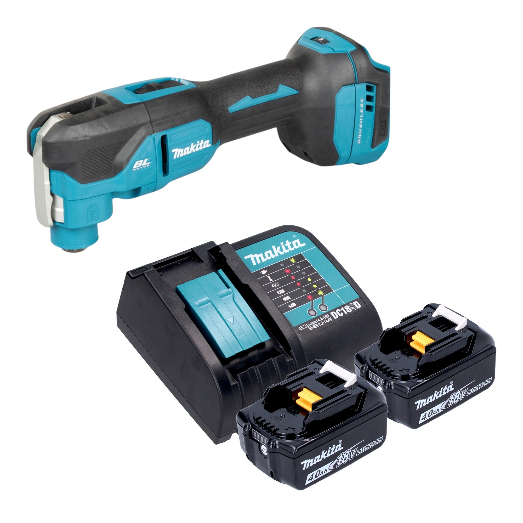 Makita DTM 53 SM Akku Multifunktionswerkzeug 18 V OIS Starlock Brushless 2x Akku 4 0 Ah Ladegeraet 0 - toolbrothers