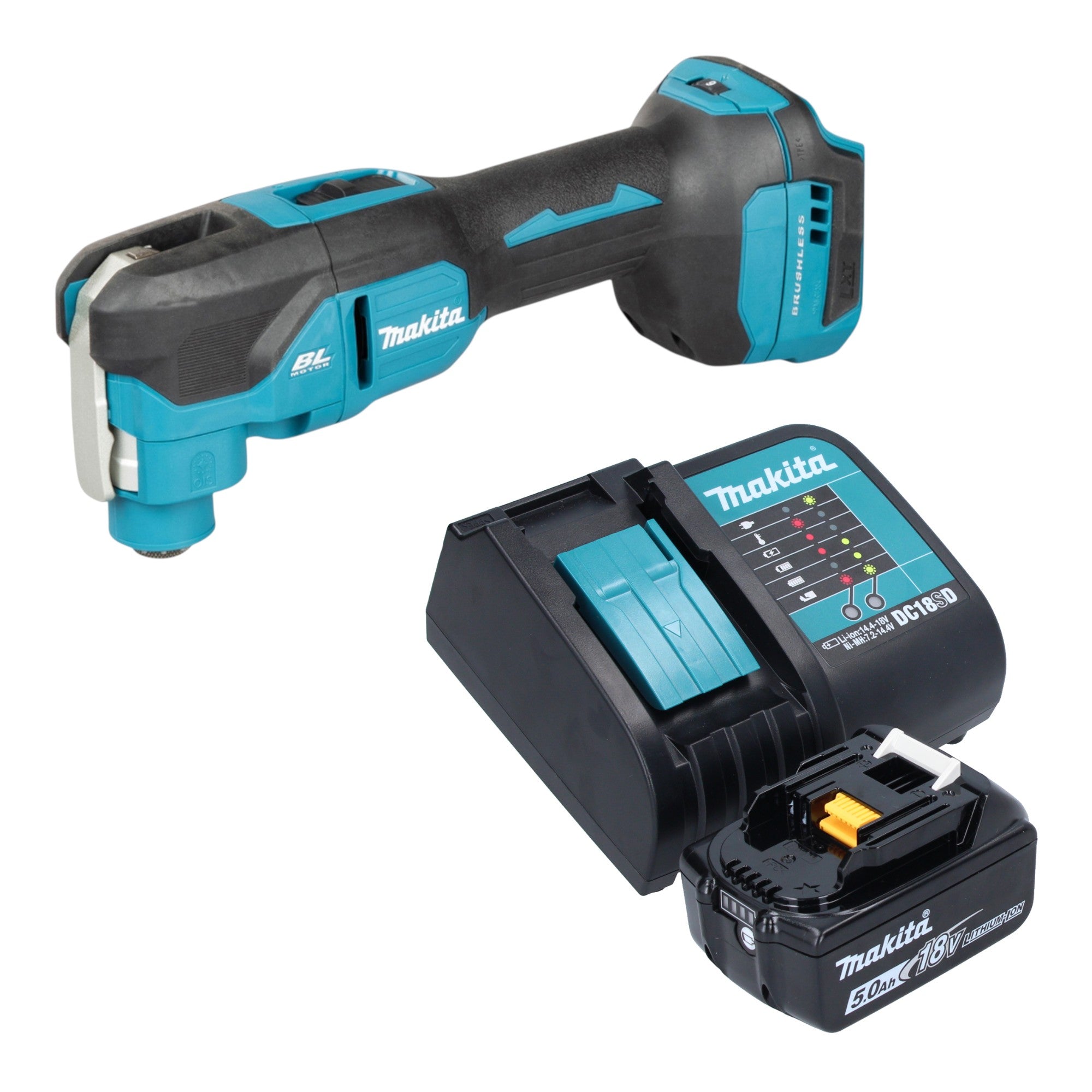 Makita DTM 53 ST1 Akku Multifunktionswerkzeug 18 V OIS Starlock Brushless 1x Akku 5 0 Ah Ladegeraet 0 - toolbrothers