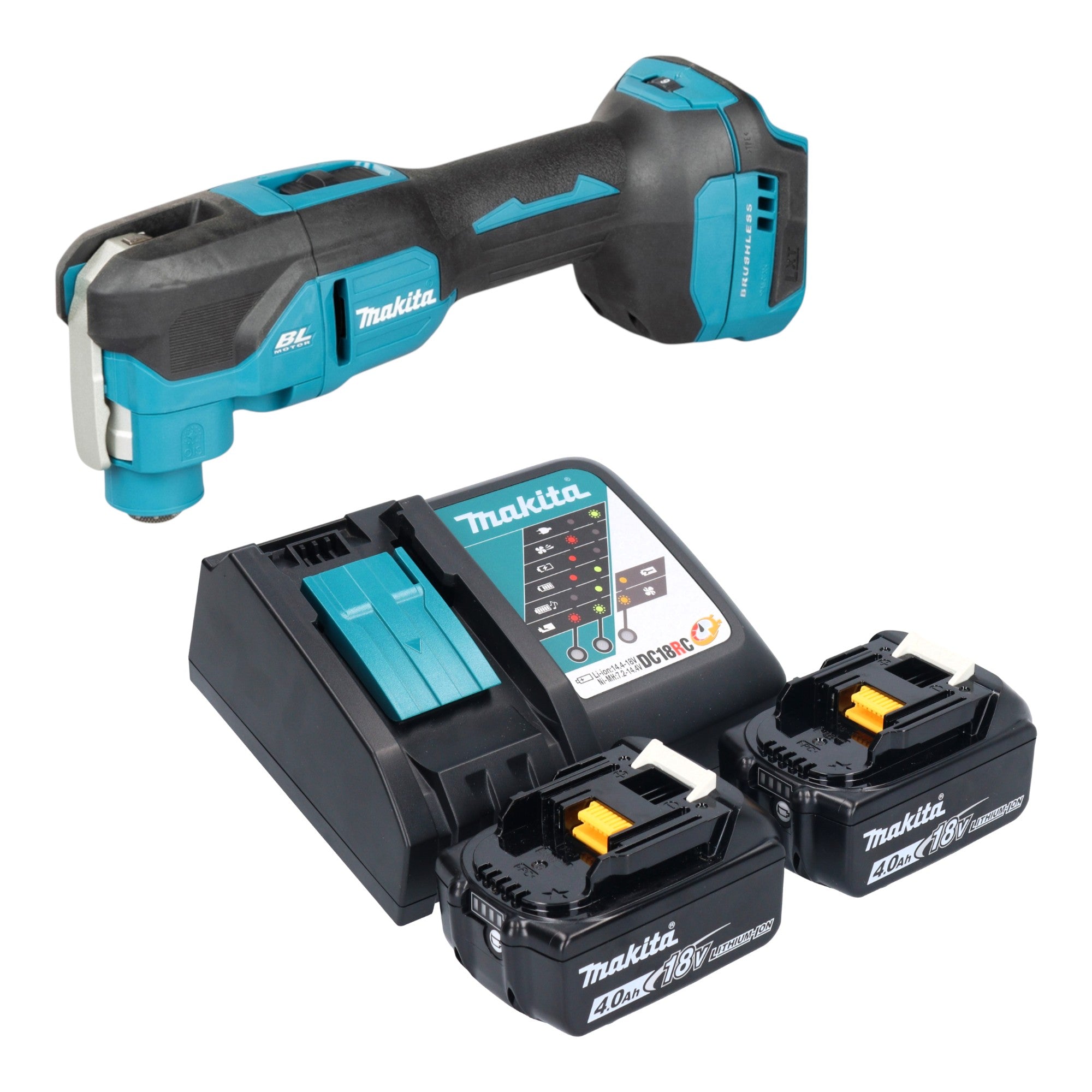 Makita DTM 53 RM Akku Multifunktionswerkzeug 18 V OIS Starlock Brushless 2x Akku 4 0 Ah Ladegeraet 0 - toolbrothers