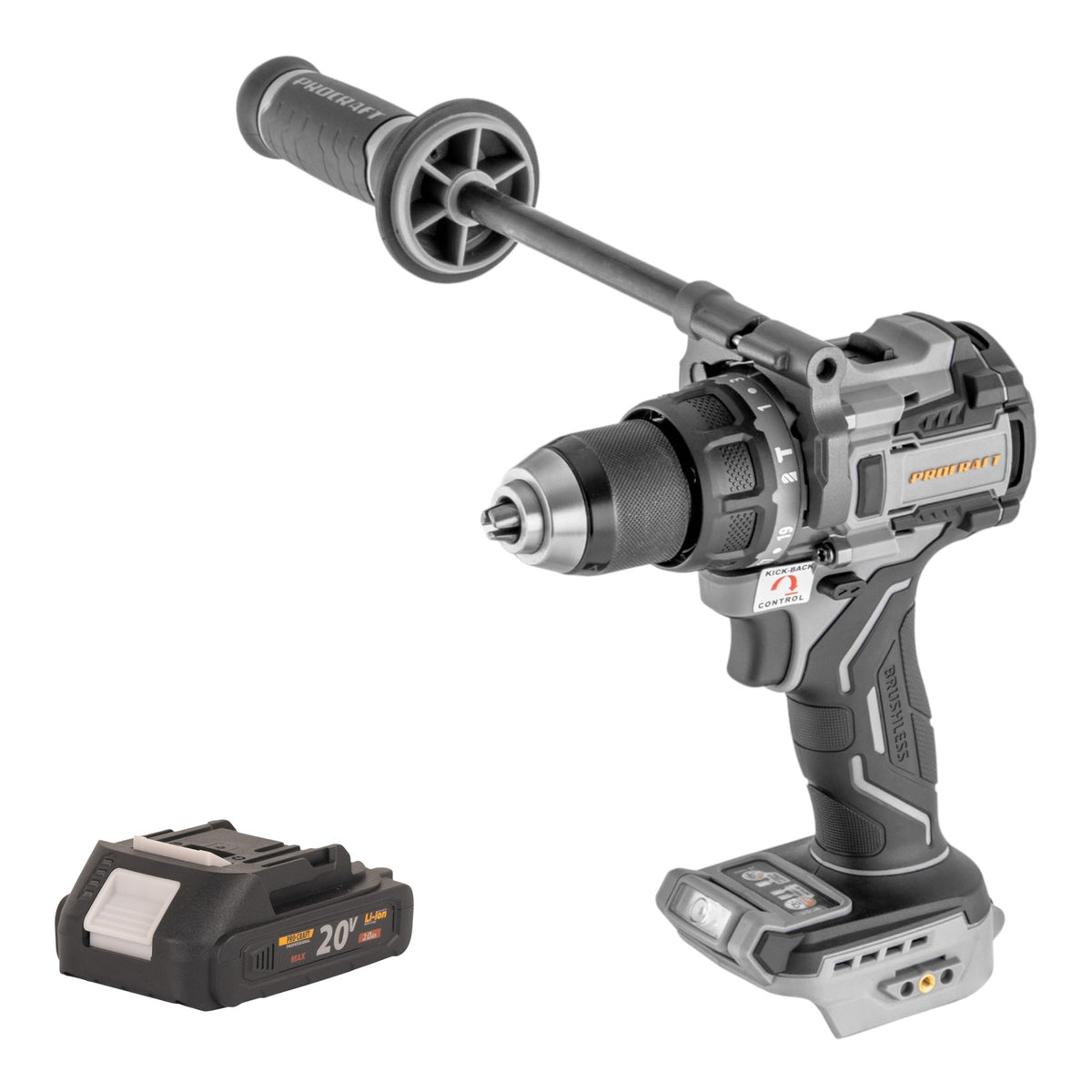 Avvitatore a percussione a batteria ProCraft Industrial CD20C-BB 20 V 120 Nm brushless + 1x batteria da 2,0 Ah - senza caricabatterie