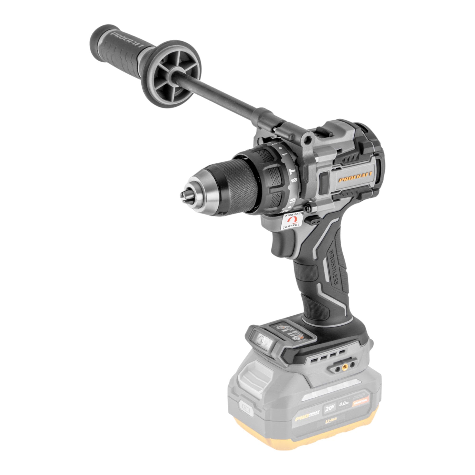 ProCraft Industrial CD20C BB Akku Schlagbohrschrauber 20 V 120 Nm Brushless 2x Akku 4 0 Ah Ladegeraet RHINO Toolcase 1 - toolbrothers