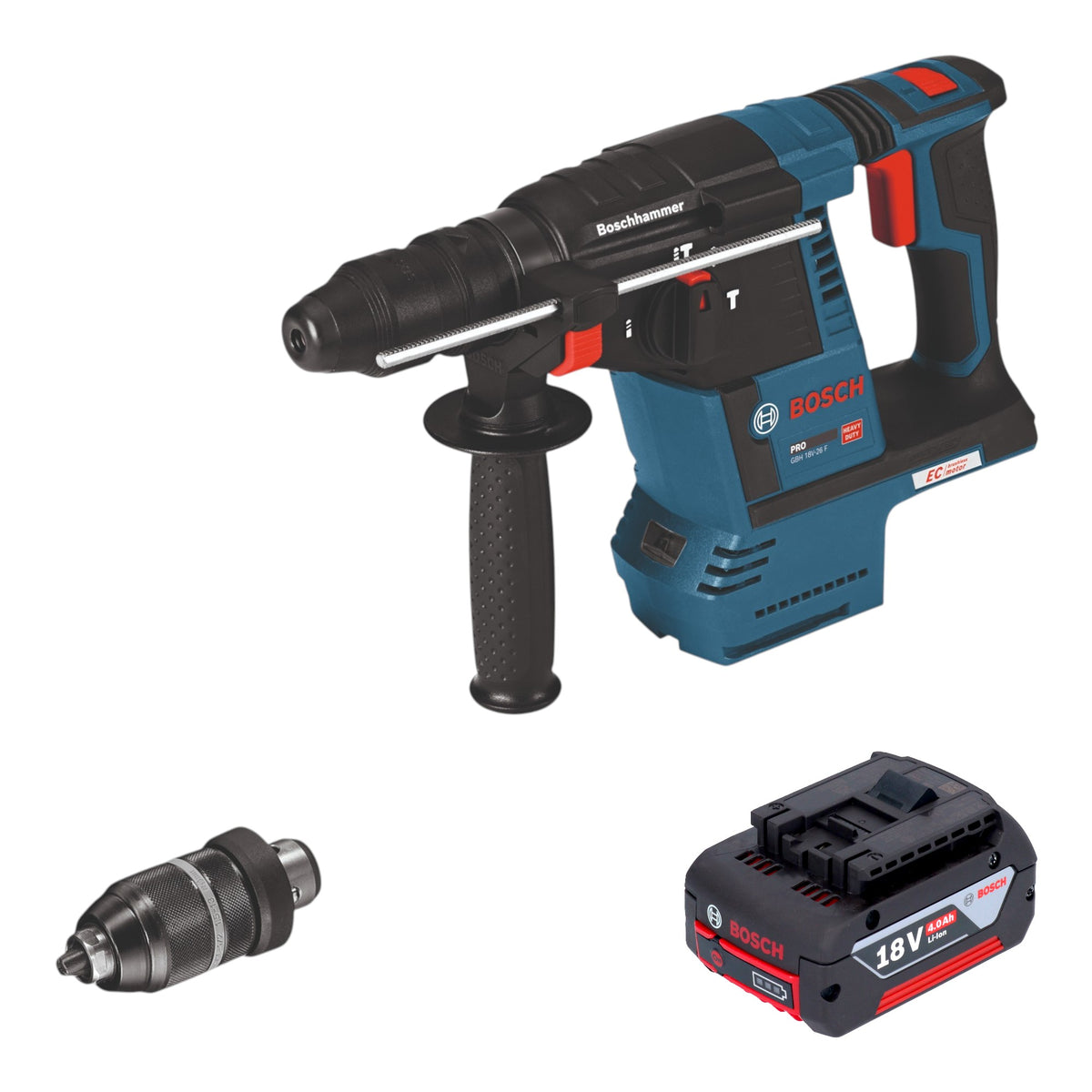 Bosch GBH 18V-26 F Trapano a percussione a batteria 18V 2,6J SDS-Plus Solo + mandrino a cambio rapido - senza batteria, senza caricabatteria  ( 0611910000 )