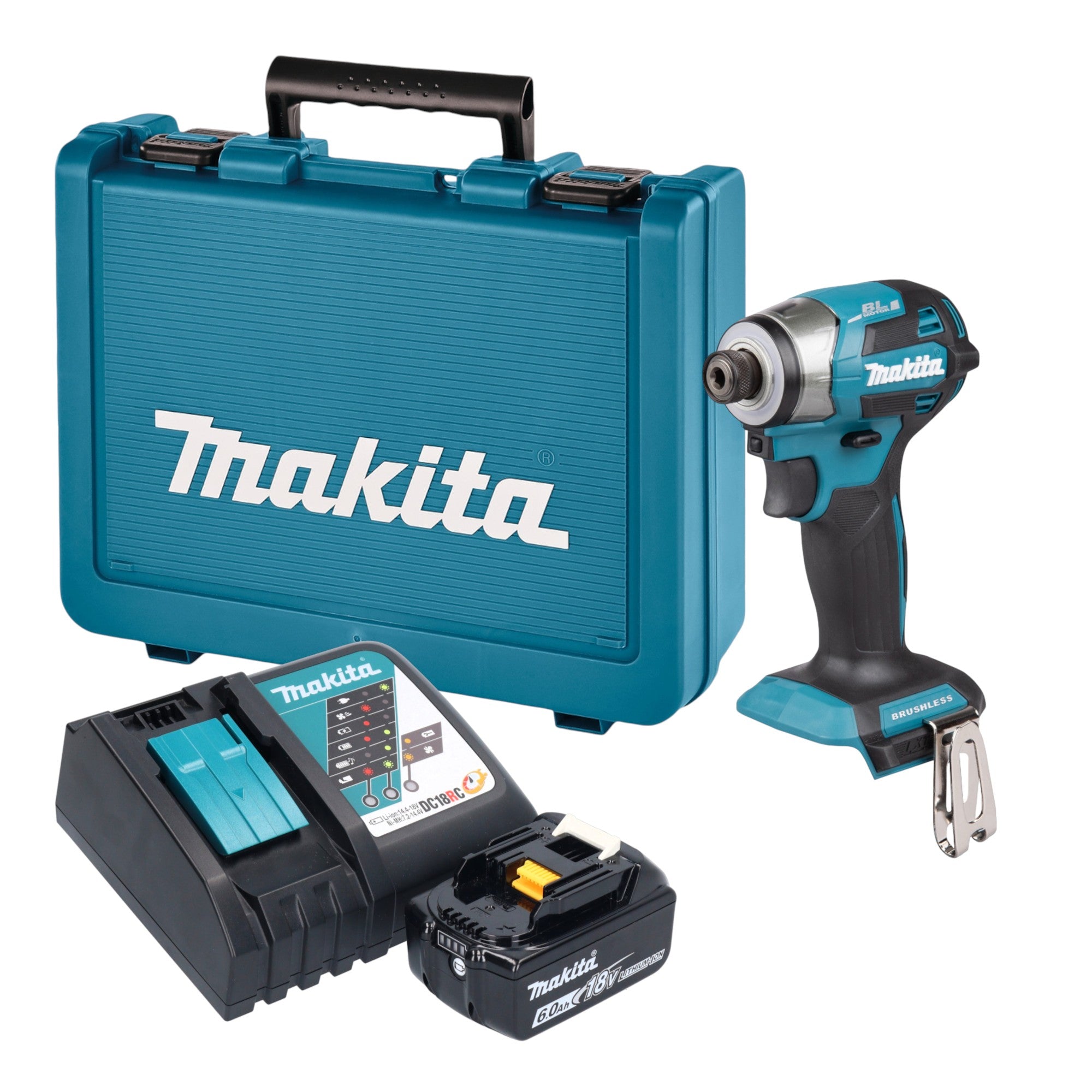 Makita DTD 173 RG1E Akku Schlagschrauber 18 V 180 Nm 1 4 Brushless 1x Akku 6 0 Ah Ladegeraet Koffer 0 - toolbrothers