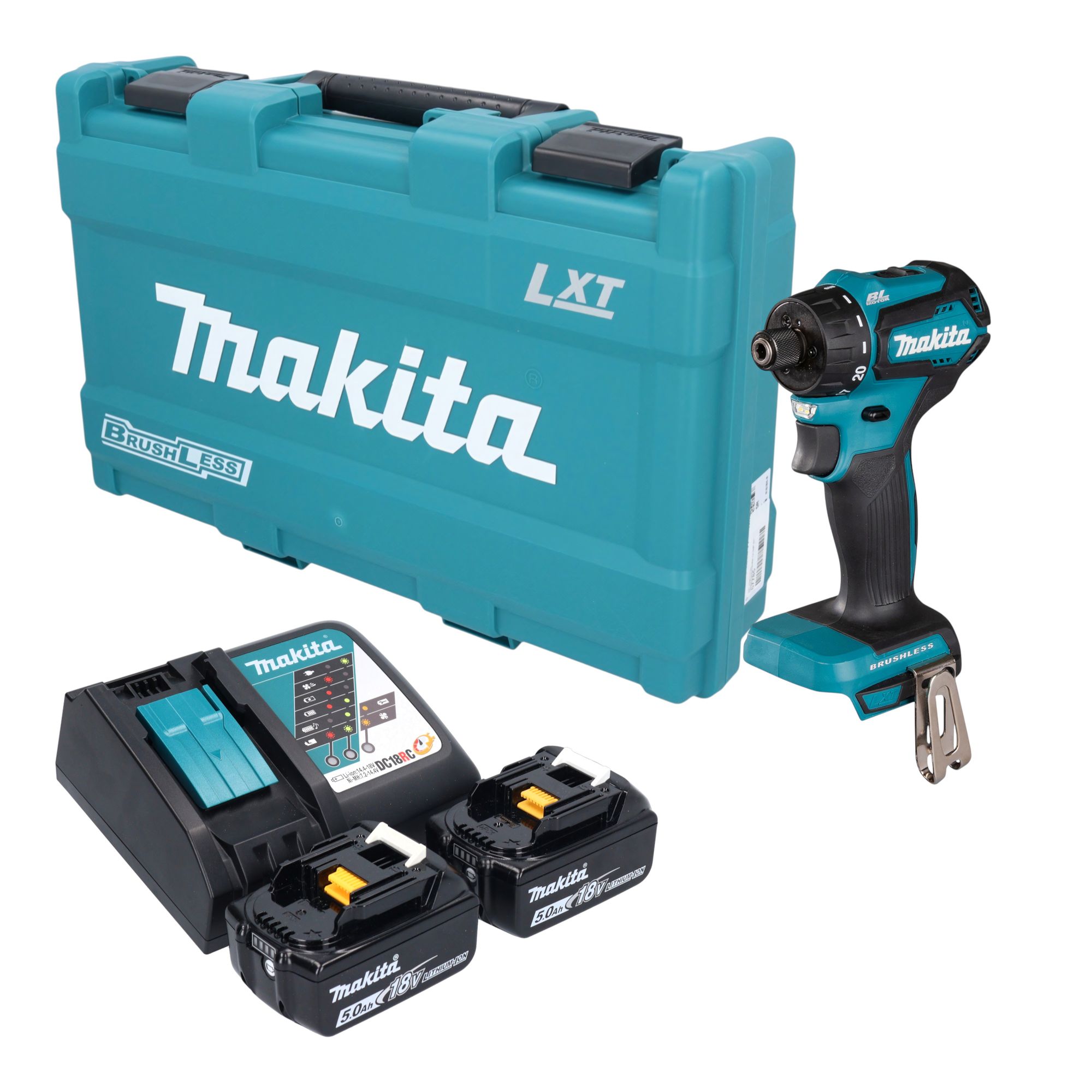 Makita DDF 083 RTK Akku Bohrschrauber 18 V 40 Nm 1 4 Brushless 2x Akku 5 0 Ah Ladegeraet Koffer 0 - toolbrothers