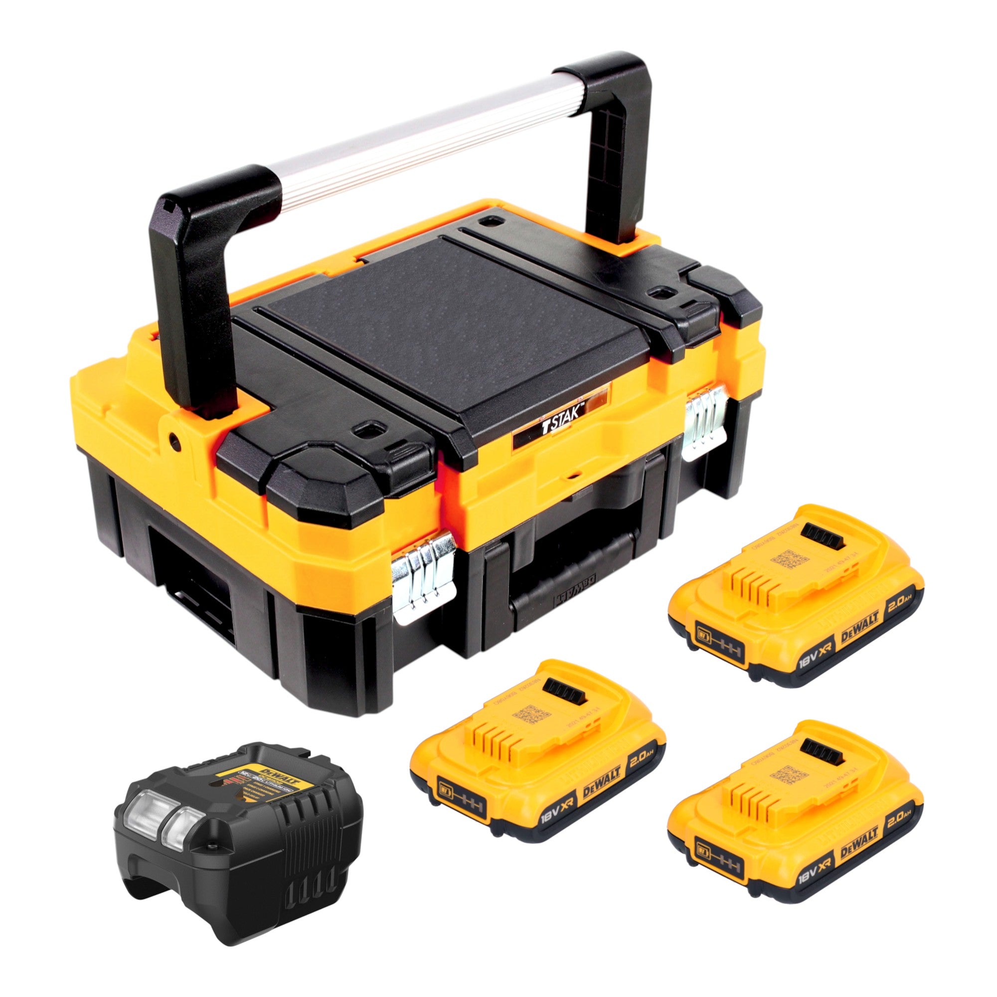 DeWalt DCB 1102 D3T Akku Starter Set 18 V mit 3x Akku 2 0 Ah DCB 1102 Ladegeraet TSTAK 0 - toolbrothers