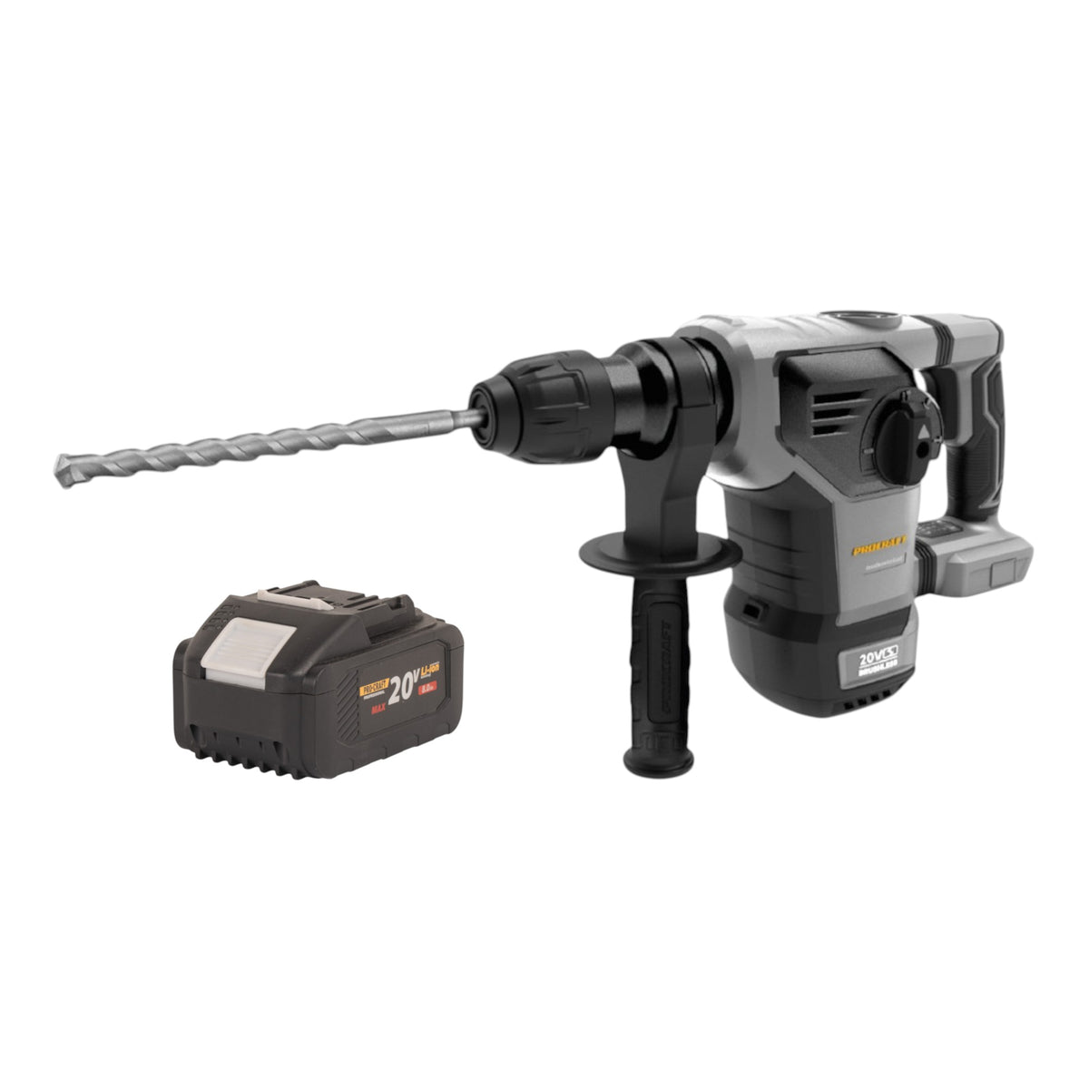 Martello combinato a batteria Procraft Industrial HD20B-BB-C 20 V 5 J SDS plus Brushless + 1 batteria da 8,0 Ah + valigetta - senza caricabatterie