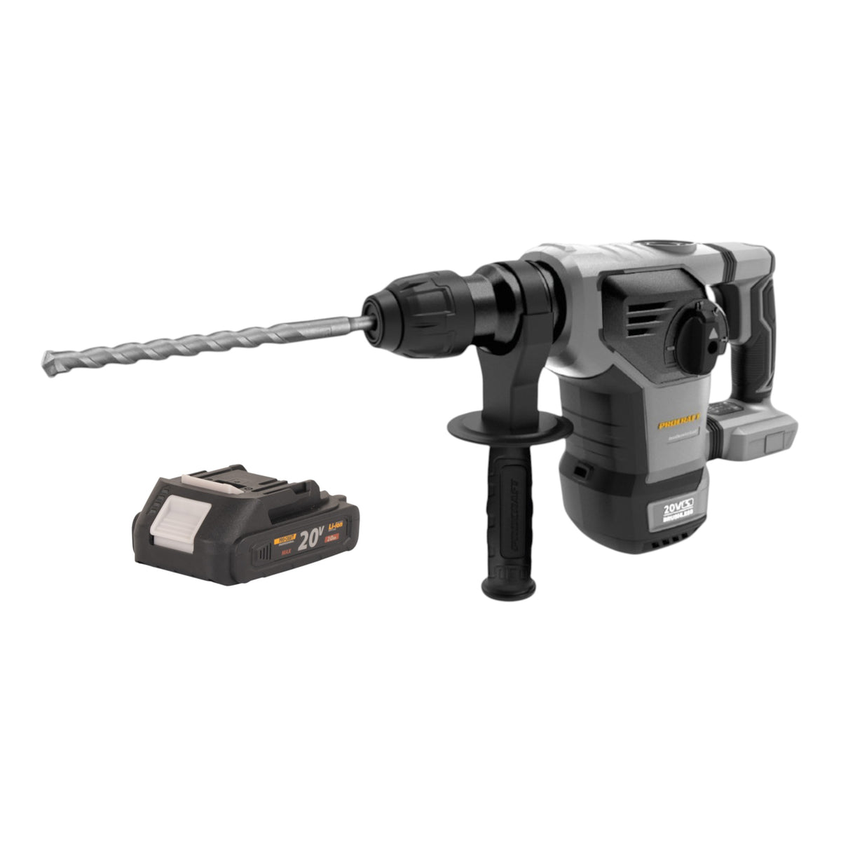 Martello combinato a batteria Procraft Industrial HD20B-BB 20 V 5 J SDS plus Brushless + 1 batteria da 2,0 Ah - senza caricabatterie
