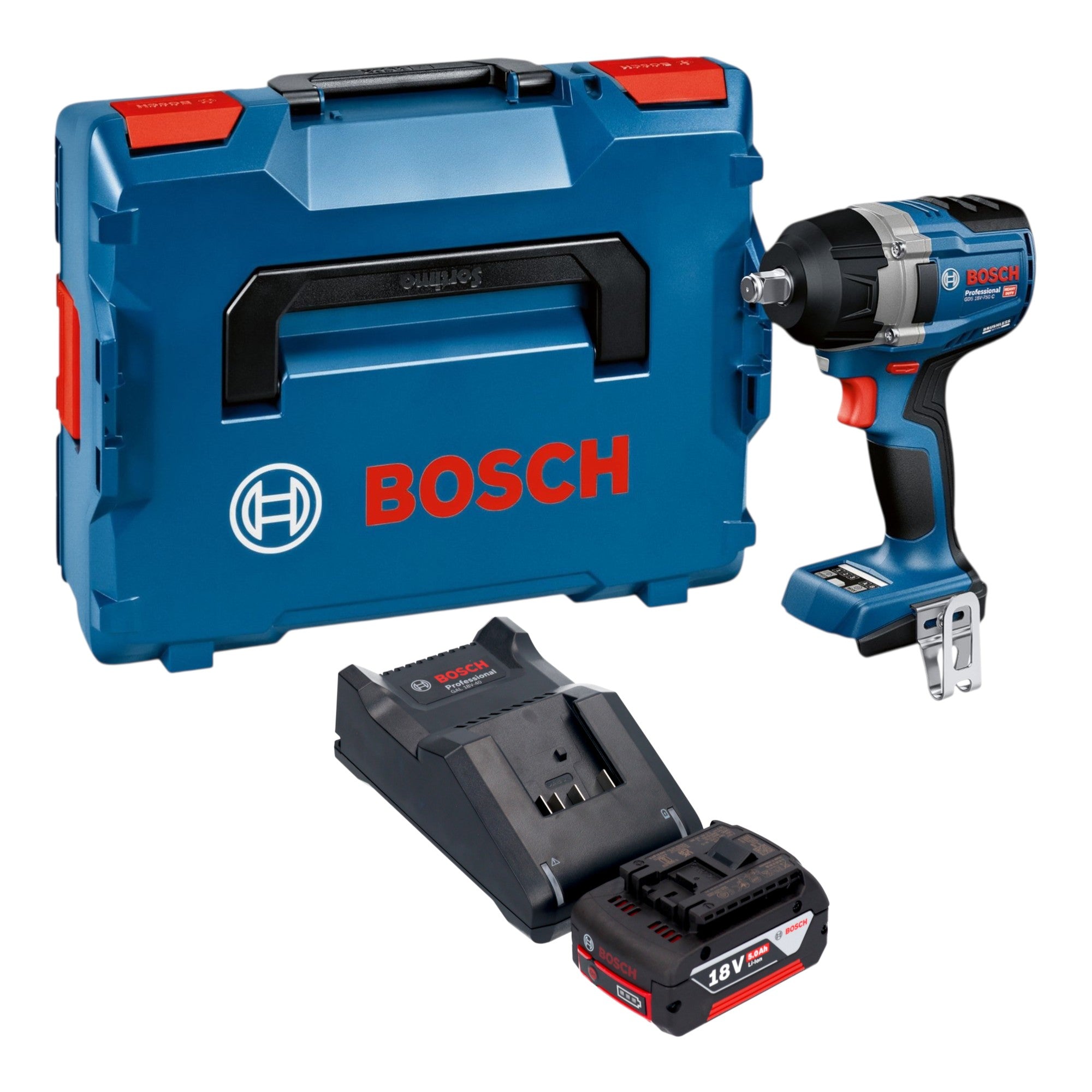 Bosch GDS 18V 750 C Akku Schlagschrauber 18 V 750 Nm 1 2 Brushless 1x Akku 5 0 Ah Ladegeraet L Boxx 0 - toolbrothers