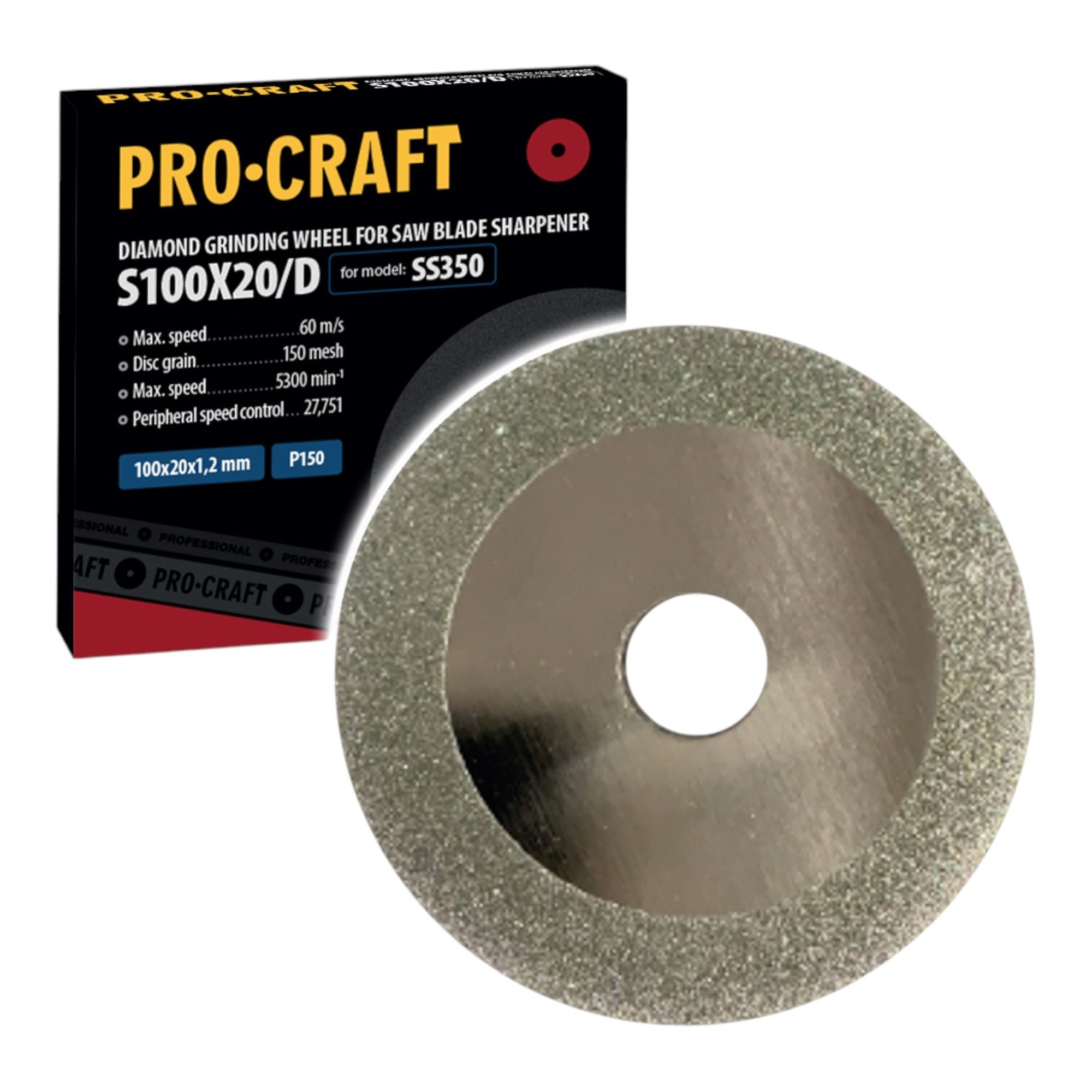 Procraft S100X20 D Diamantschleifscheibe 100 mm fuer Procraft SS350 Schaerfgeraet 1 - toolbrothers
