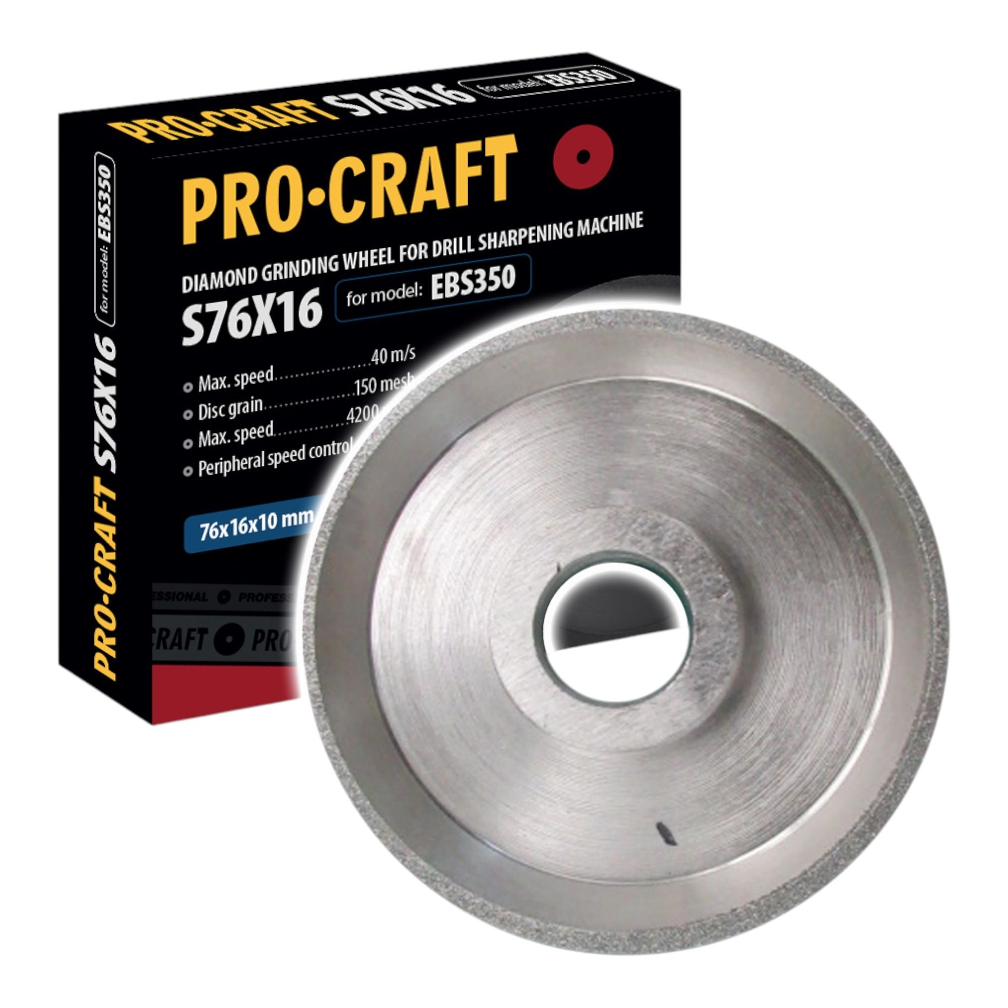 Procraft S76X16 Diamantschleifscheibe 100 mm fuer Procraft EBS350 Schaerfgeraet 0 - toolbrothers