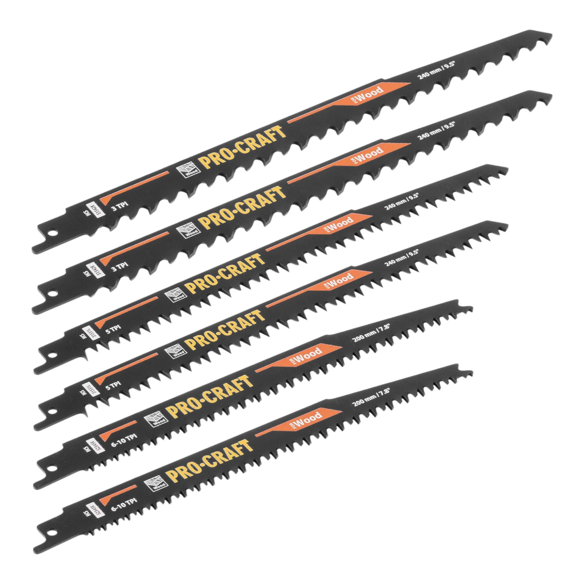 Procraft SB10 Saebelsaegeblatt Set 10 tlg 150 240 mm fuer Holz Metall Kunststoff 1 - toolbrothers
